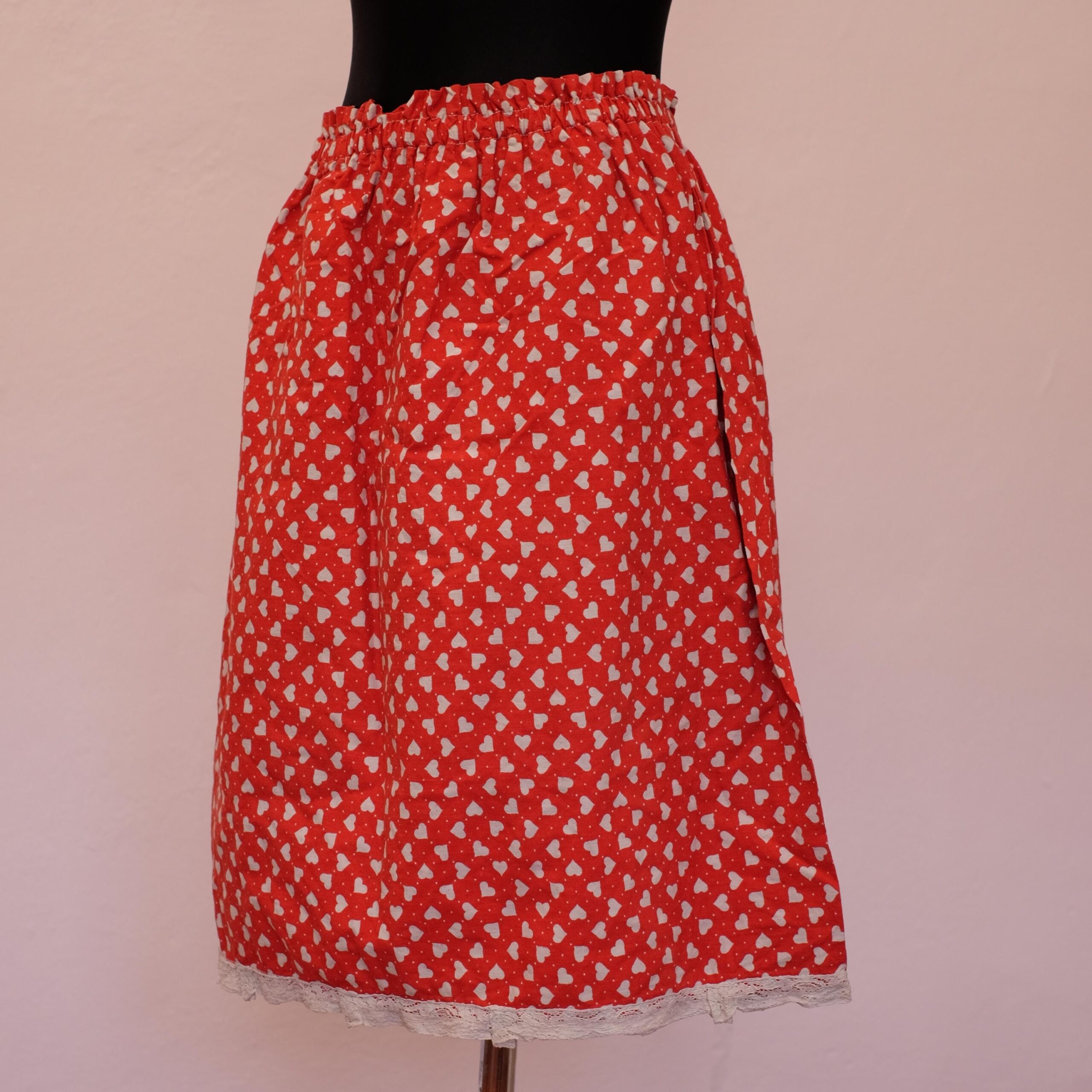 Vintage Red Skirt with white Hearts - Image 6