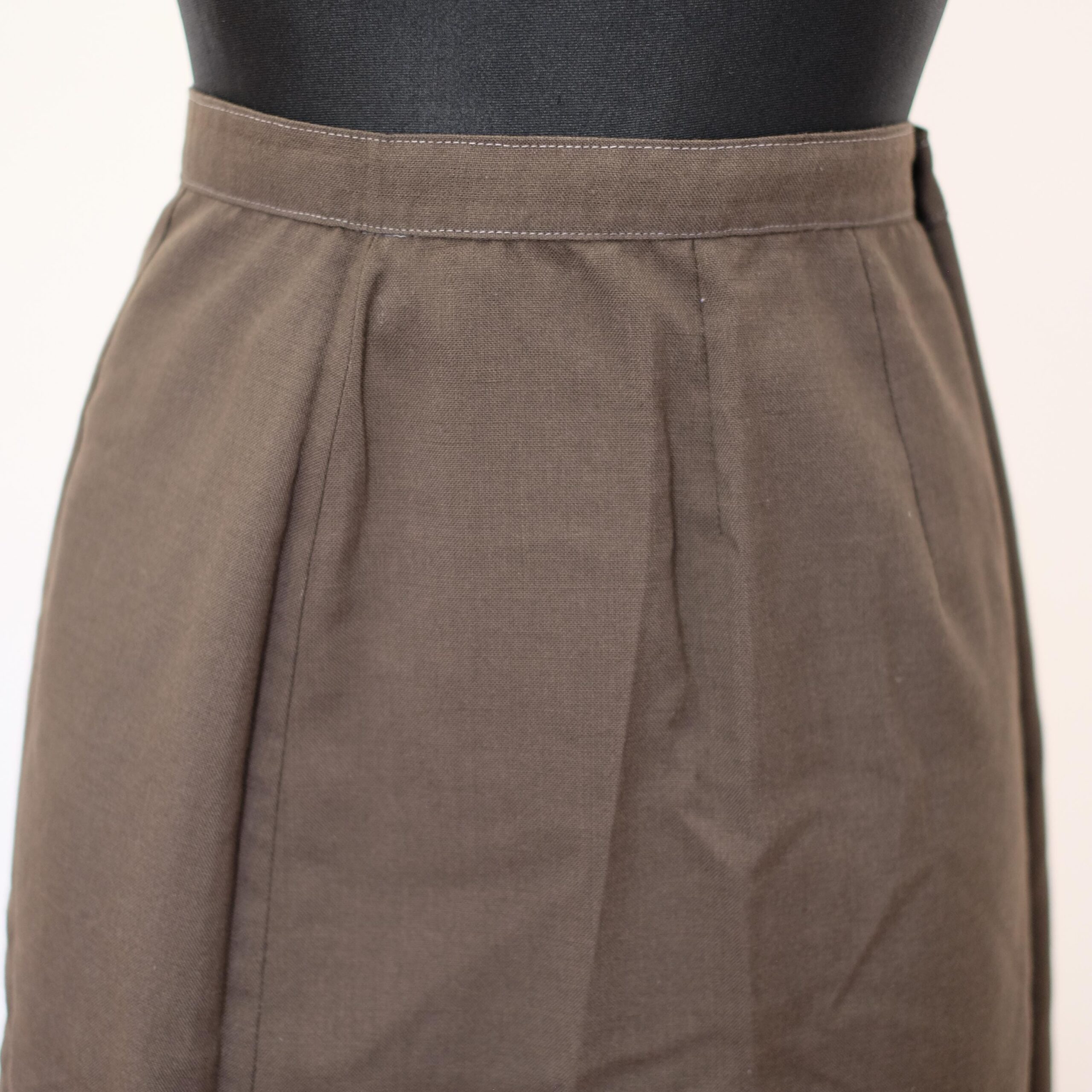 Vintage Gray Elegant Midi Skirt, Plus sized 3XL - Image 3