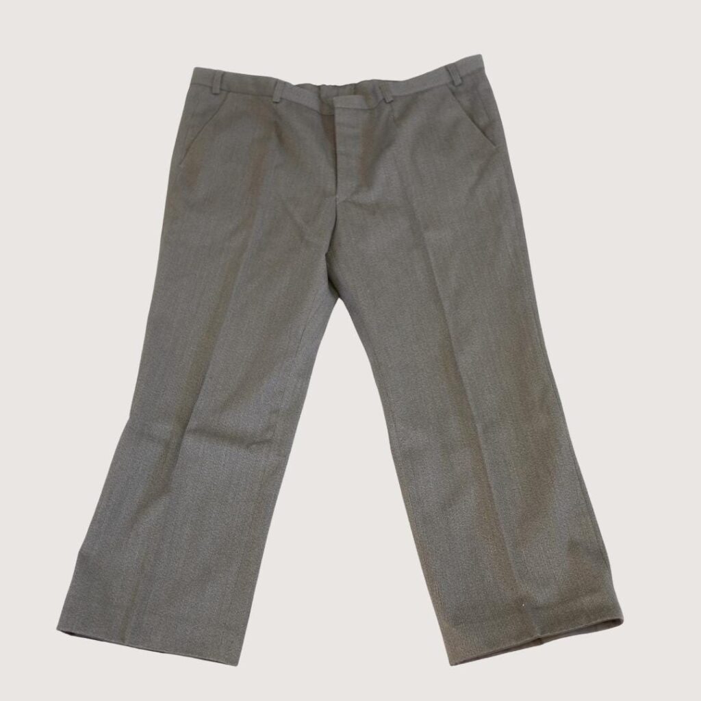 Men's Vintage Gray Creased / Pleated Smart Trousers