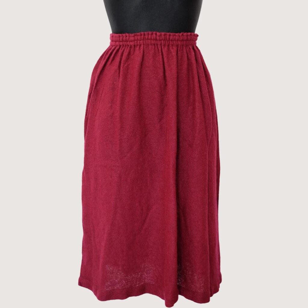 Vintage Wool Burgundy Red Pencil Skirt