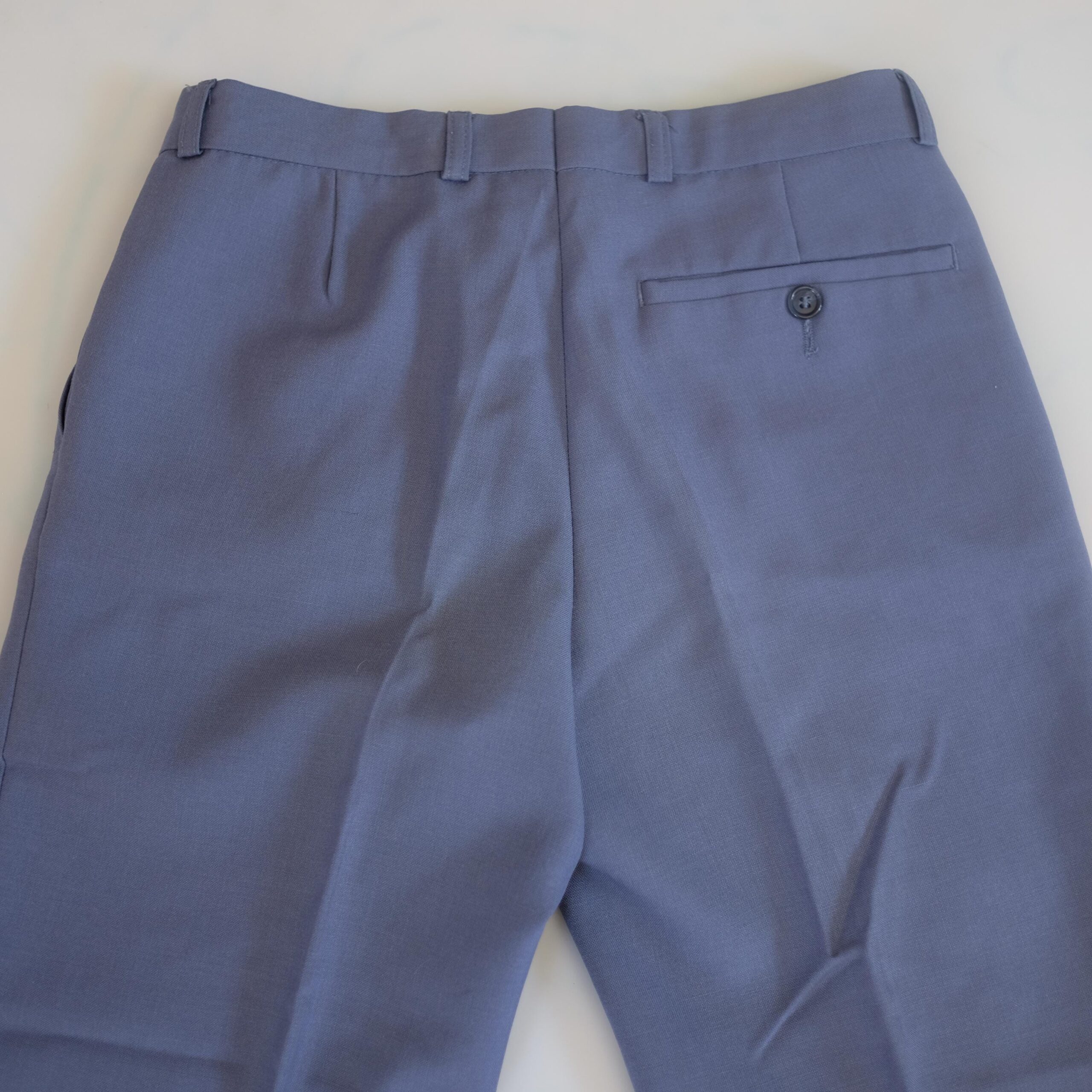 Blue Vintage High Waisted Creased Trousers - Image 5