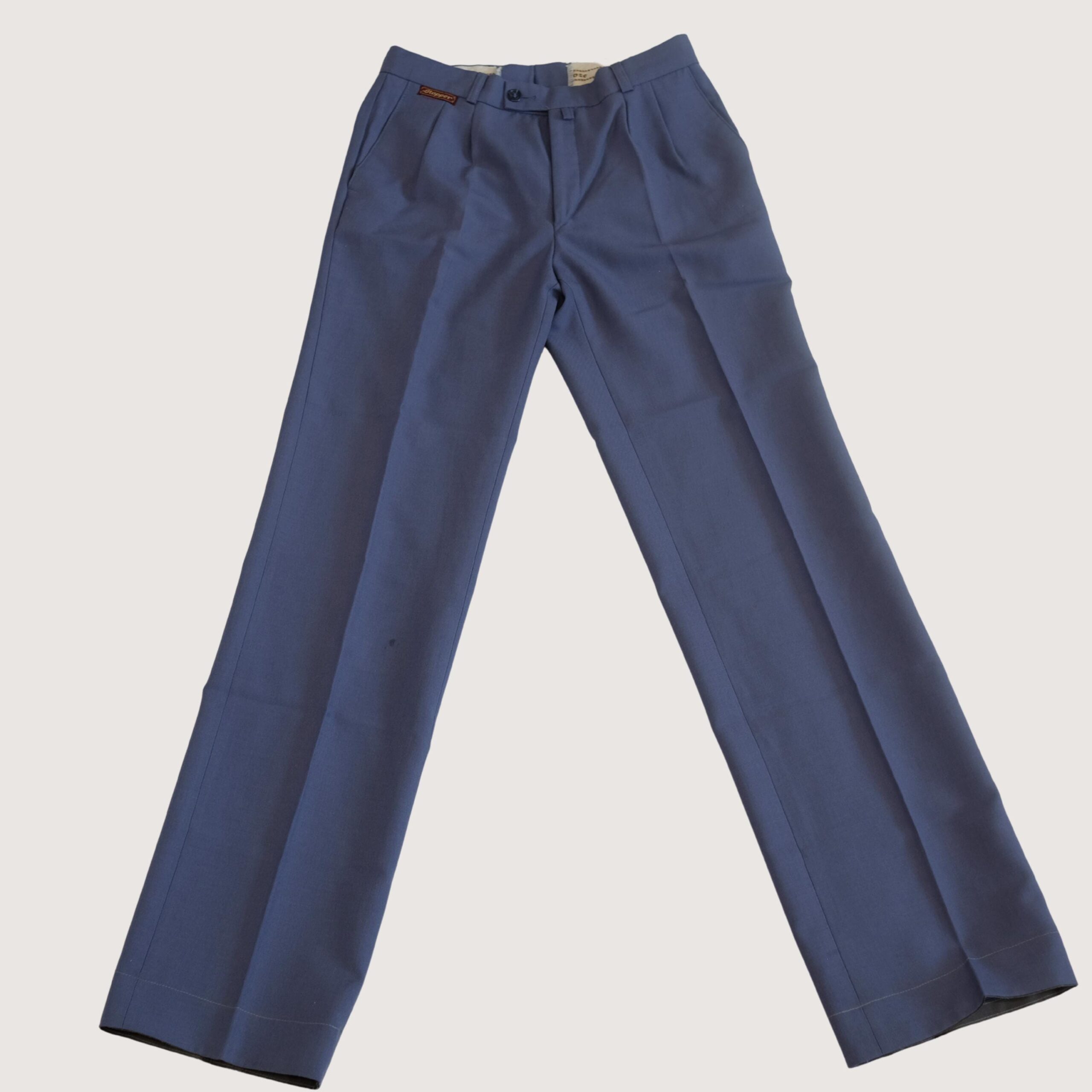 Blue Vintage High Waisted Creased Trousers
