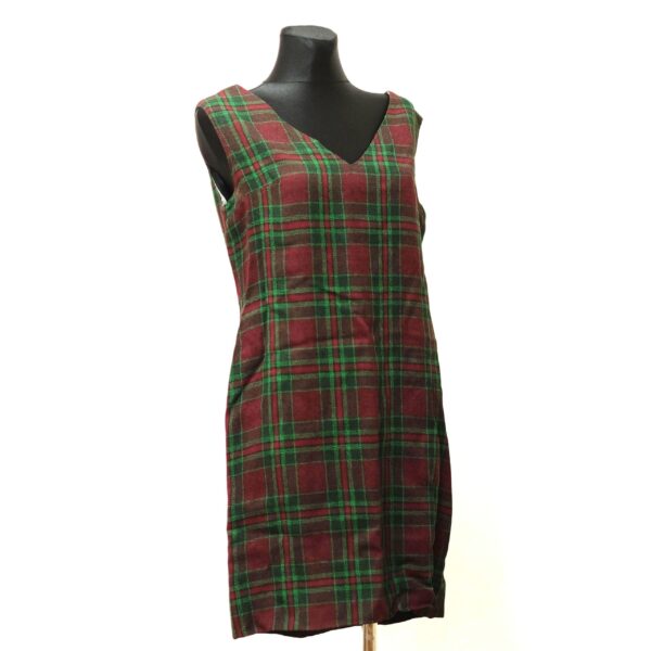 Vintage Mod 60s Wool Tartan Plaid Winter Mini Dress in Red and Green Size  Eu42/L - True Vintage Treasures
