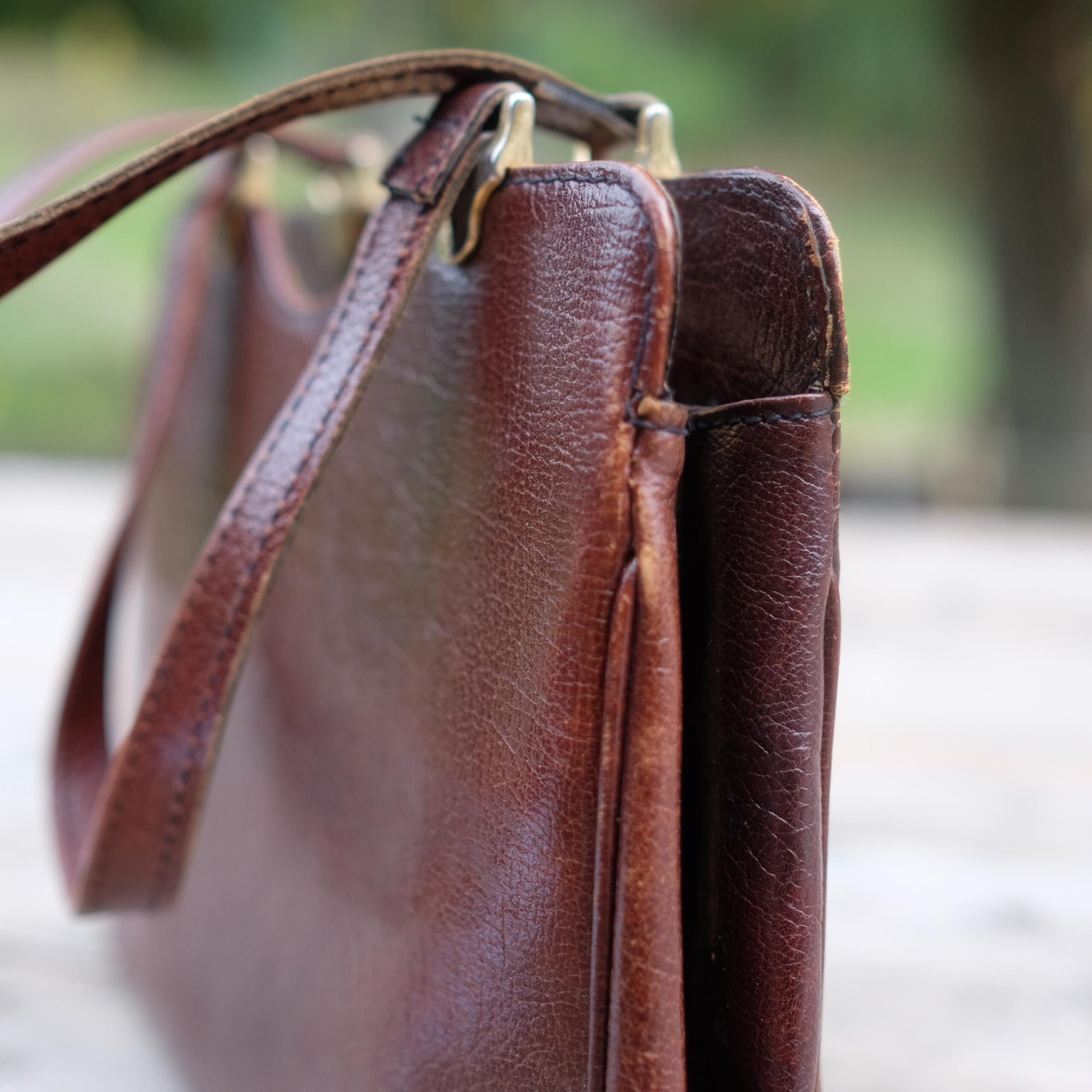 Vintage Bel Sac Brown Leather Handbag / Purse - Image 5