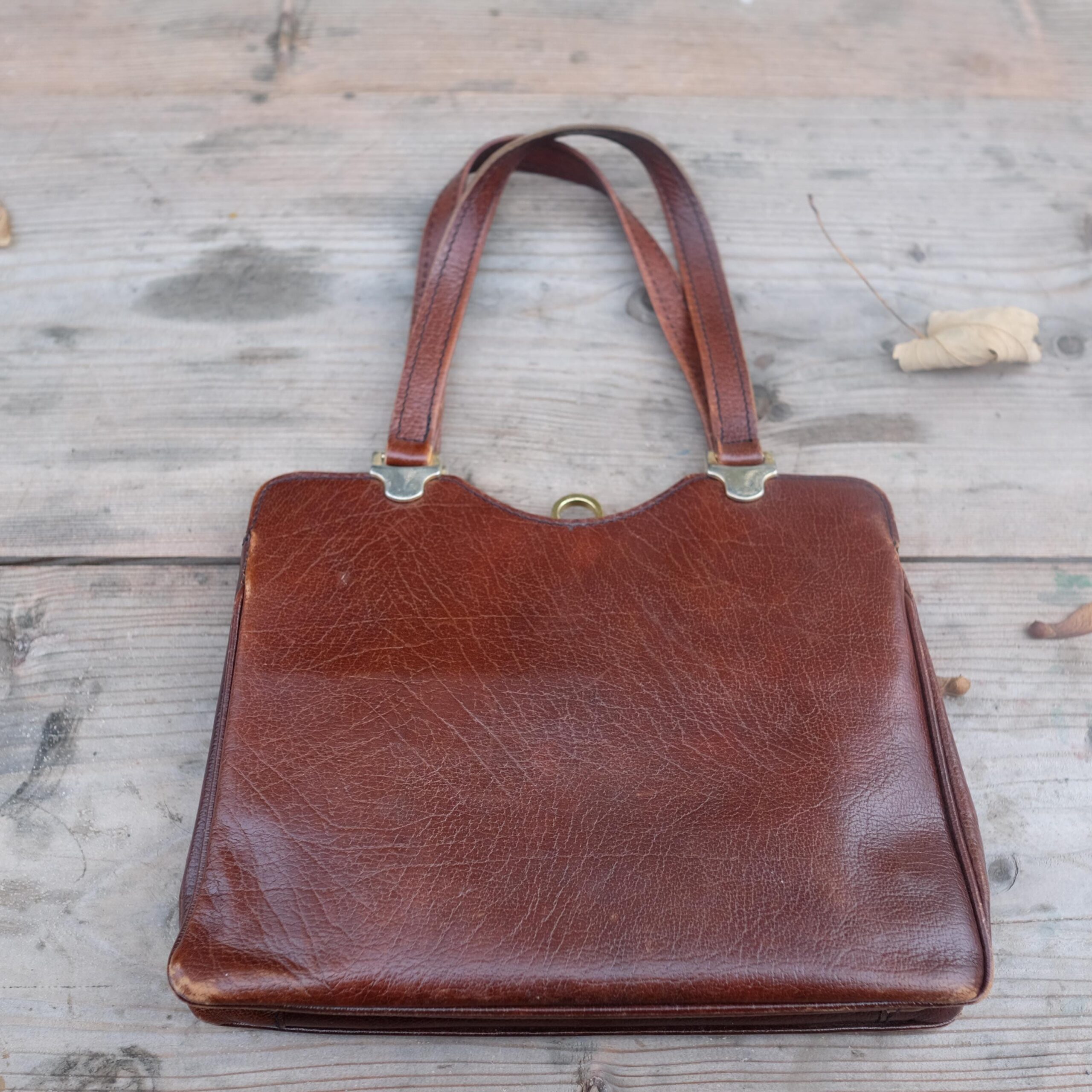 Vintage Bel Sac Brown Leather Handbag / Purse - Image 3