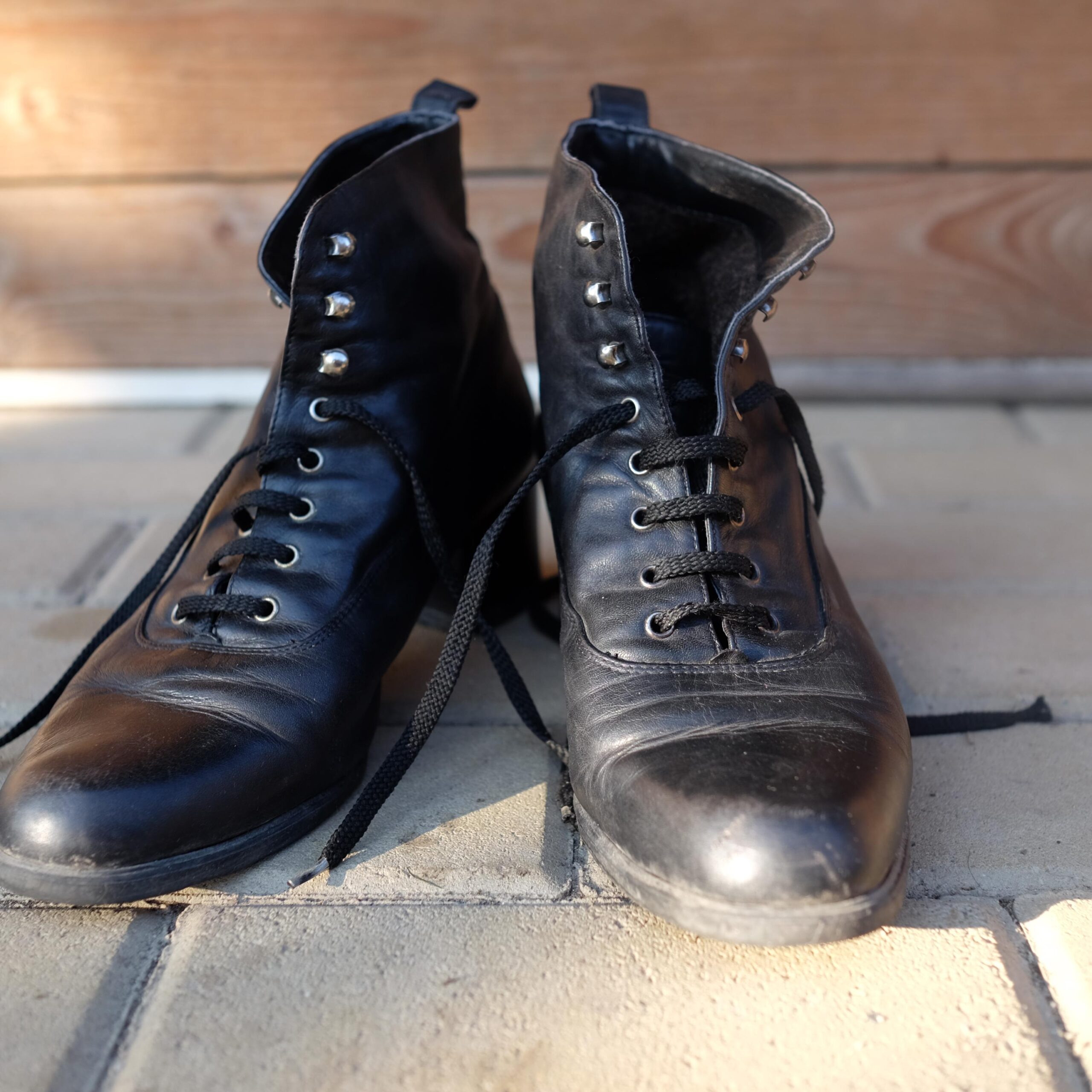 Vintage Black Lace up Ankle Boots size EU39 - Image 8