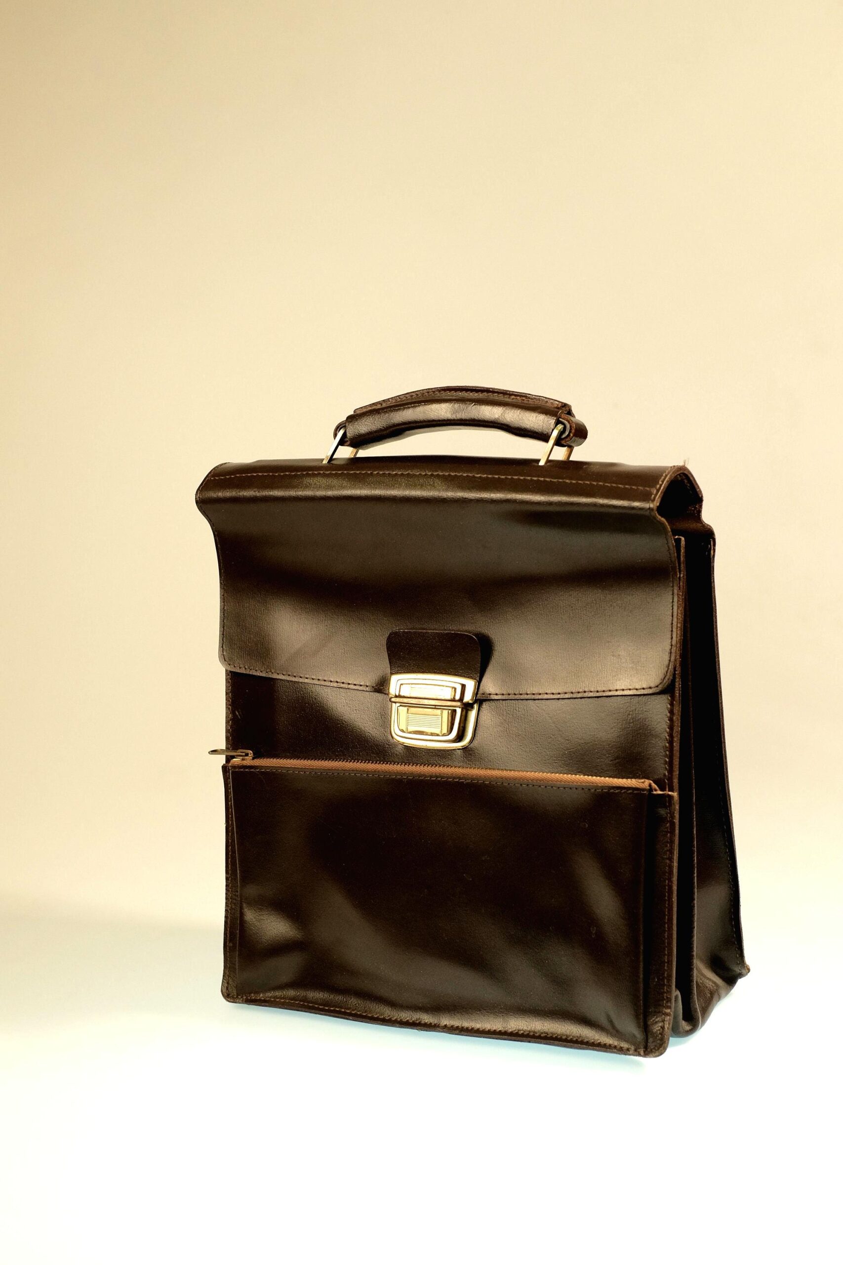 Brown Vintage Briefcase / Leather Satchel Bag