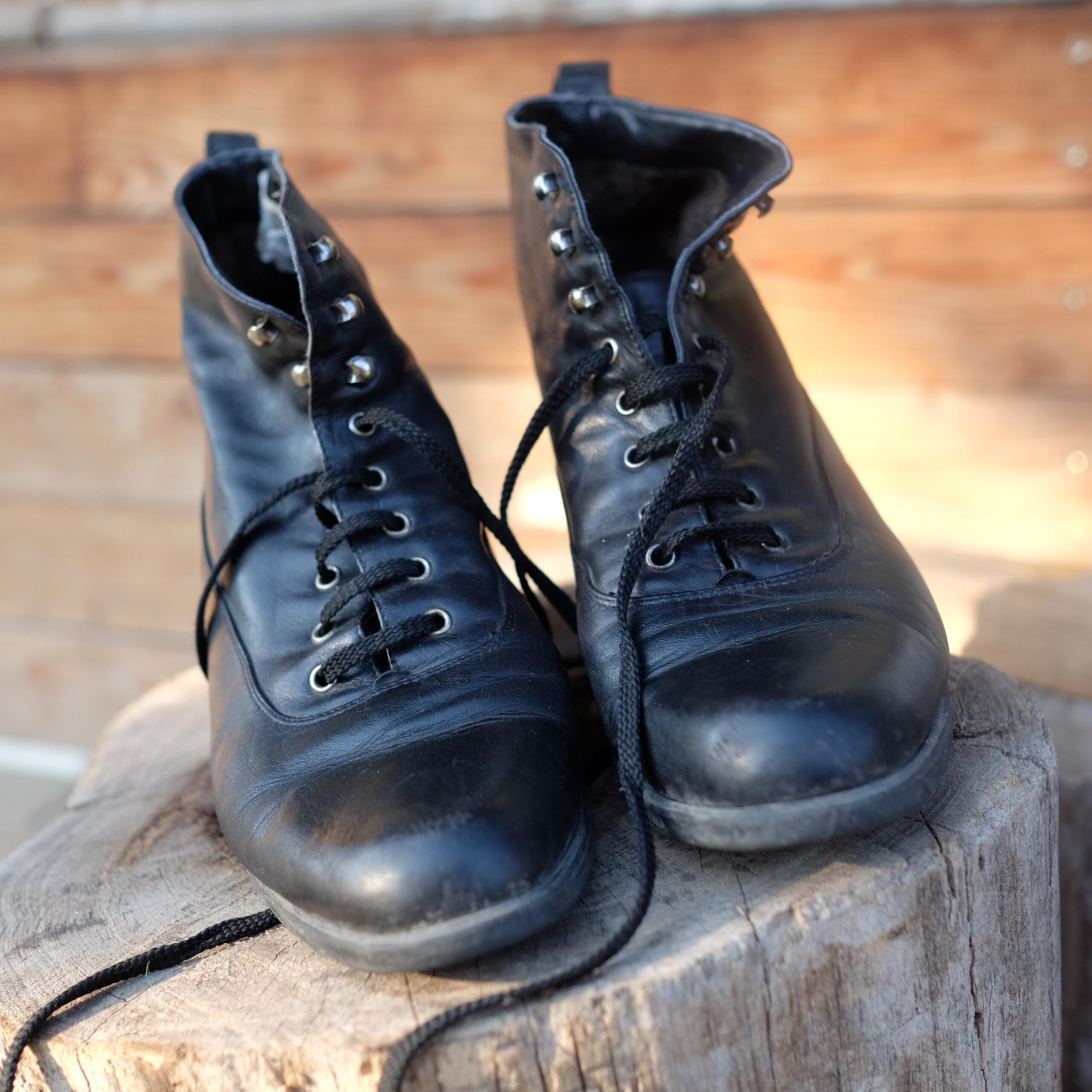 Vintage Black Lace up Ankle Boots size EU39 - Image 4