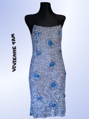 90s Sexy Coctail Sequin Dress, Designer Vivienne Tam, Prom Dress, Party Slip Diamond Dress, Vintage Red Carpet Sparkly Dress