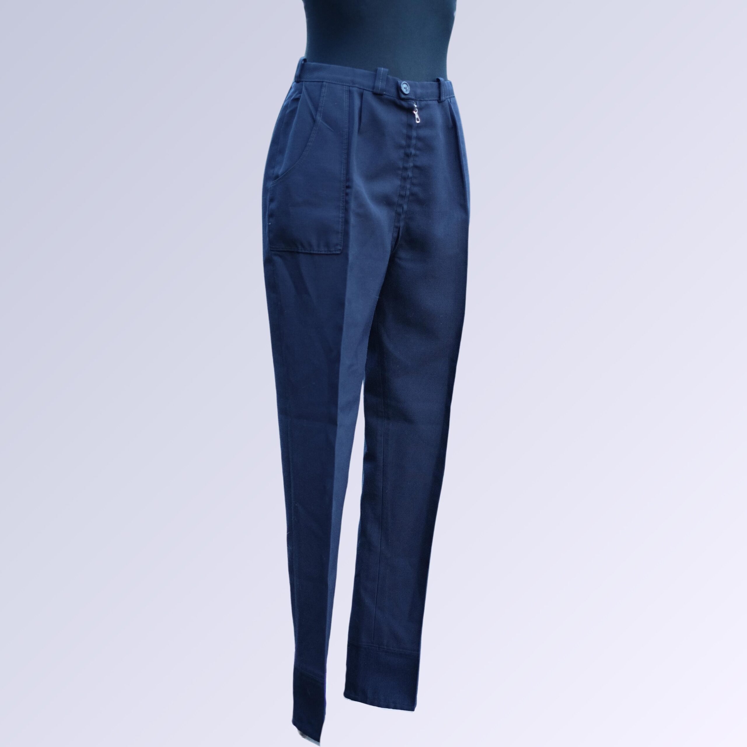 Vintage Navy blue creased trousers - Image 2