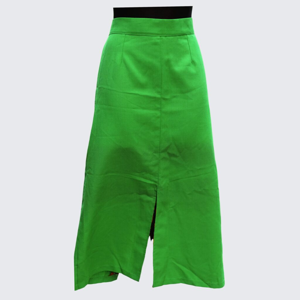 80s Vintage Handmade Green A line Skirt