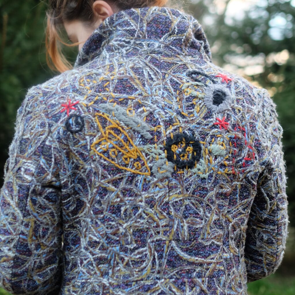Vintage Artsy Quirky Purple Coat Boho Hippie Vibe With Embrodery