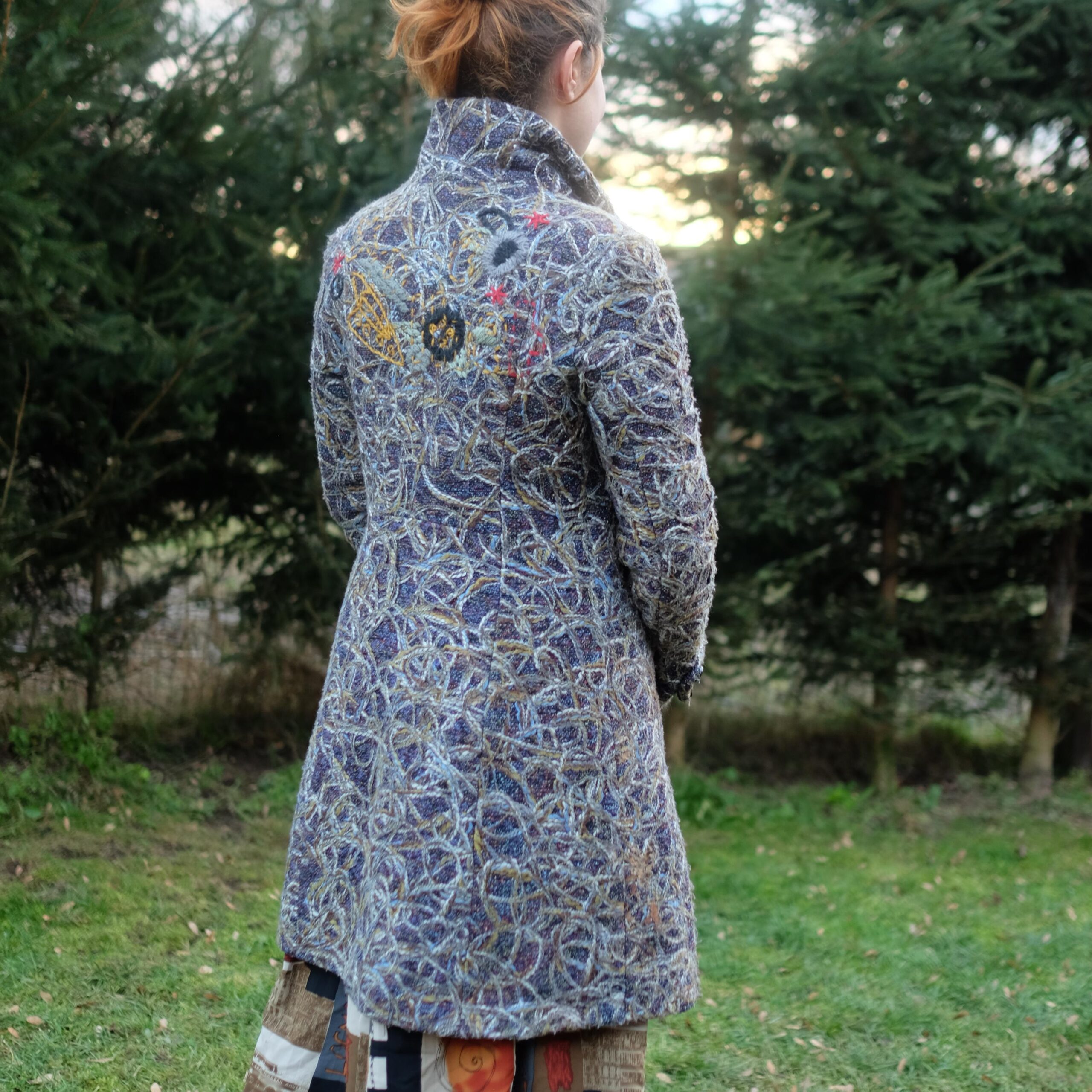 Vintage Artsy Quirky Purple Coat Boho Hippie Vibe With Embrodery - Image 9