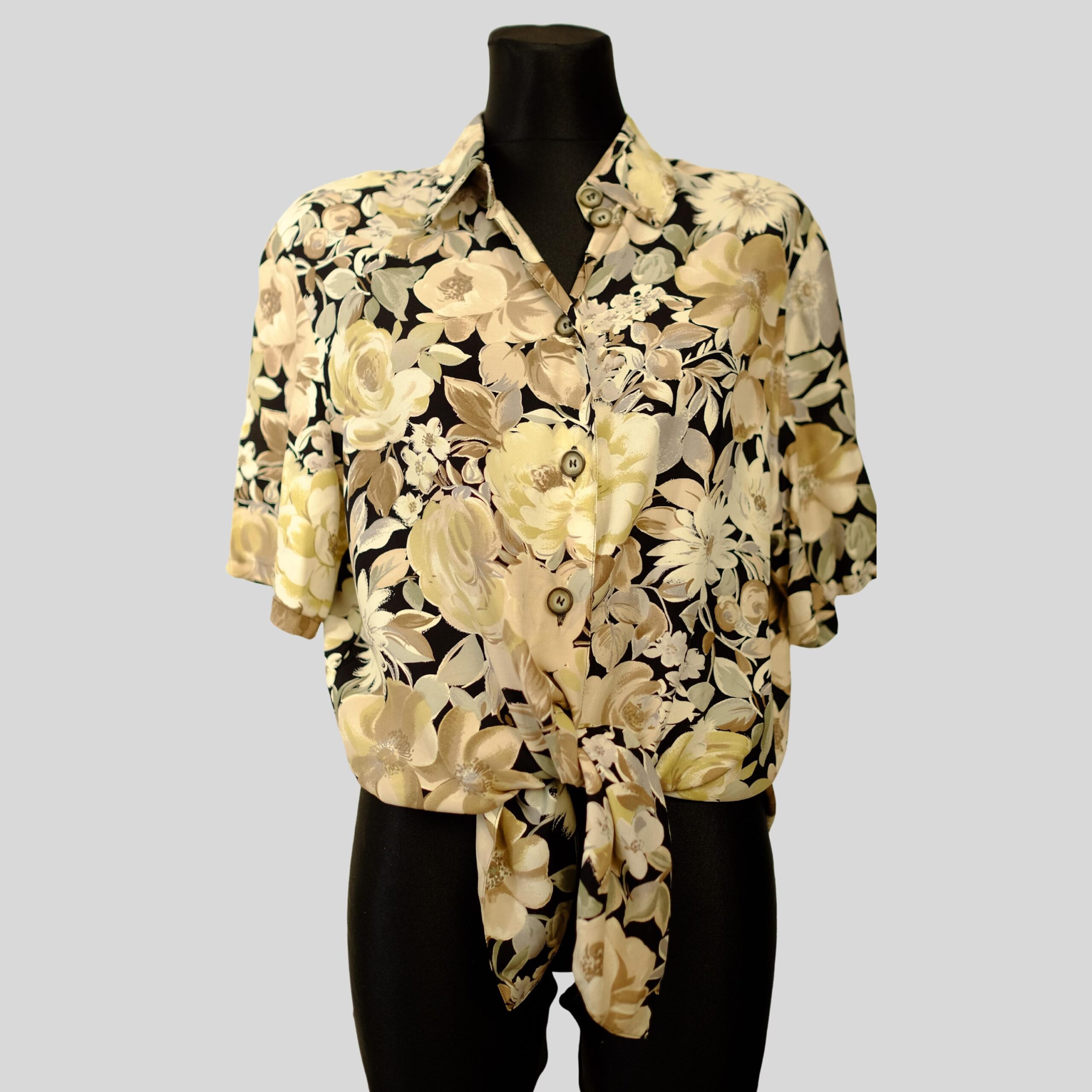 Vintage 90s Floral Earth Tones Shirt/ Blouse