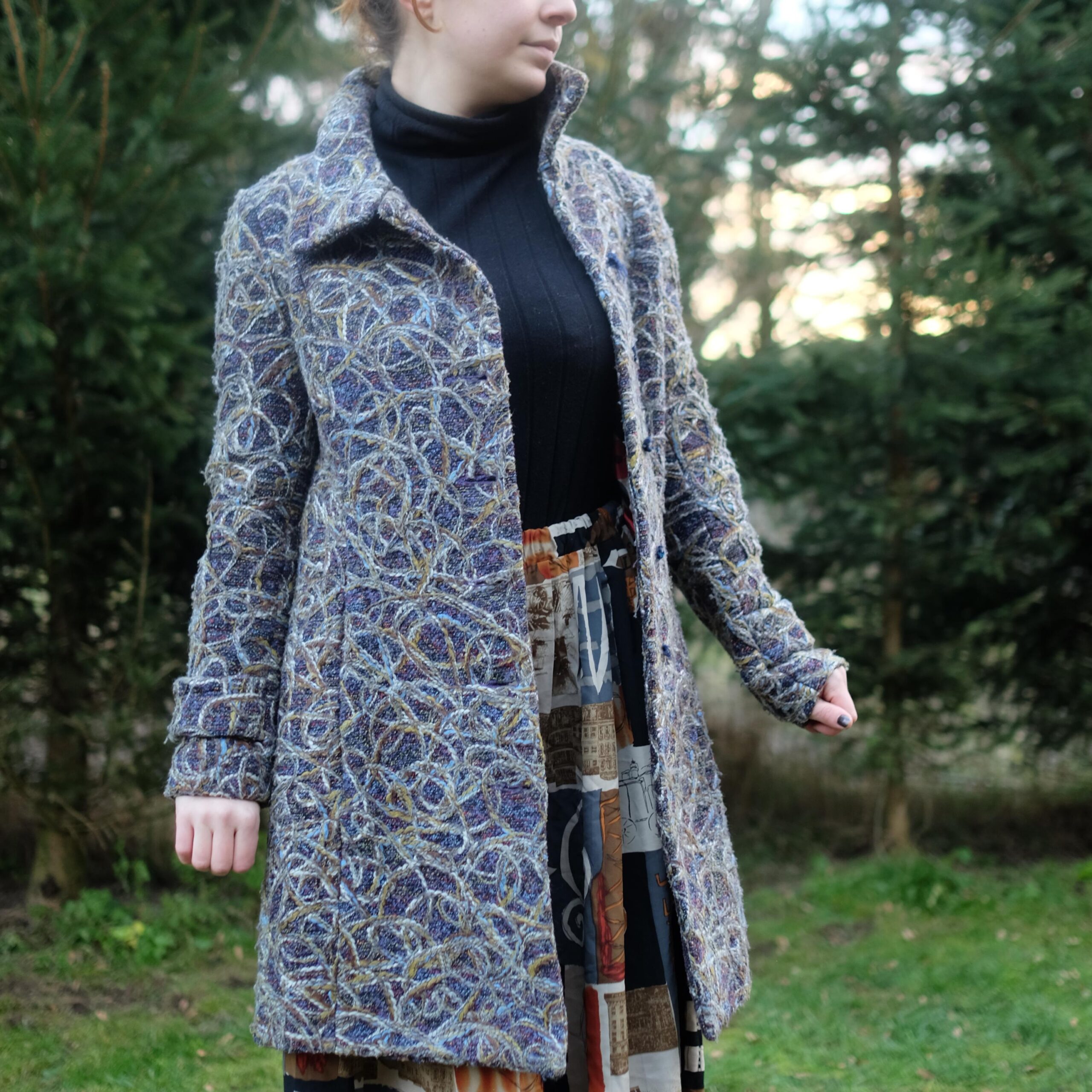 Vintage Artsy Quirky Purple Coat Boho Hippie Vibe With Embrodery - Image 4