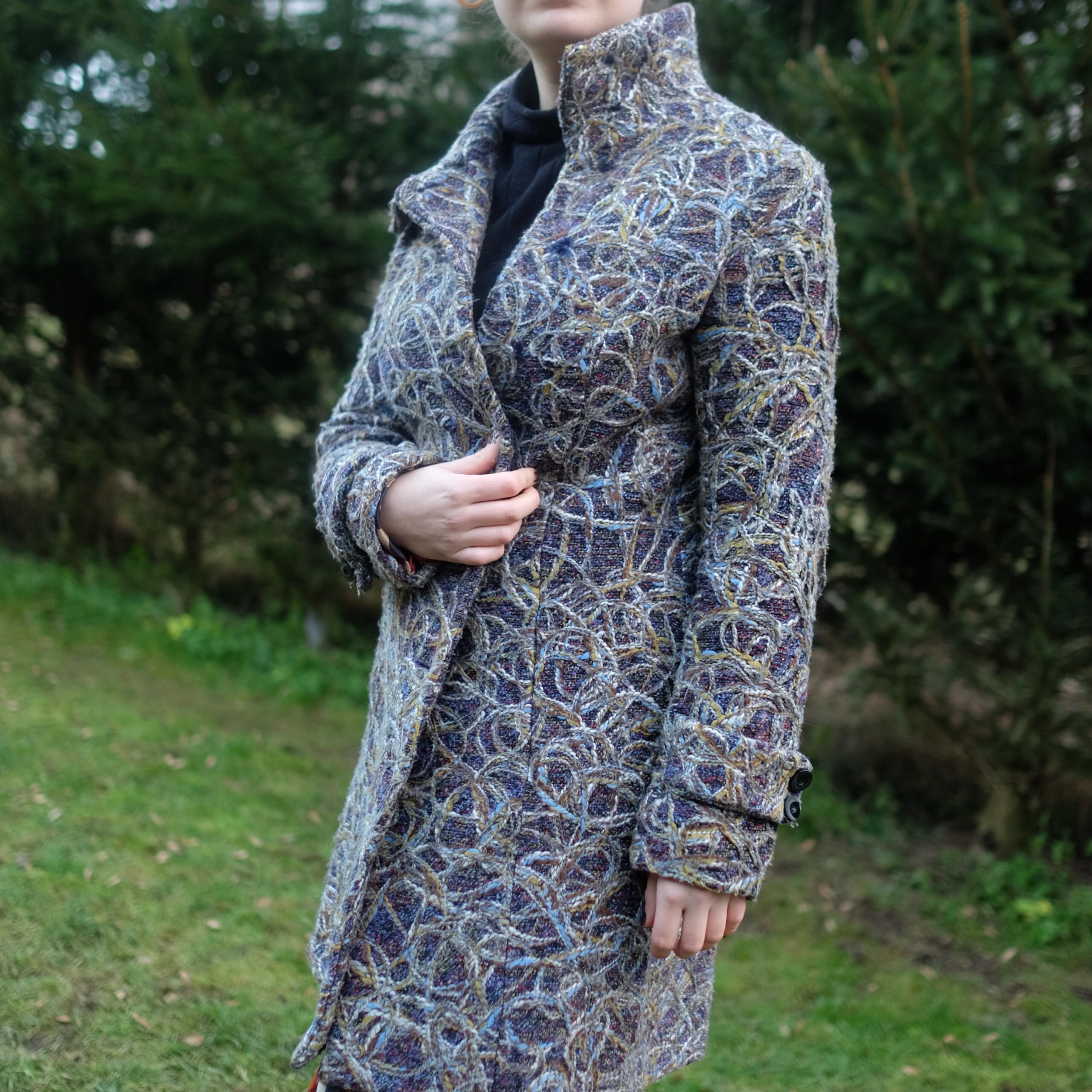Vintage Artsy Quirky Purple Coat Boho Hippie Vibe With Embrodery - Image 5