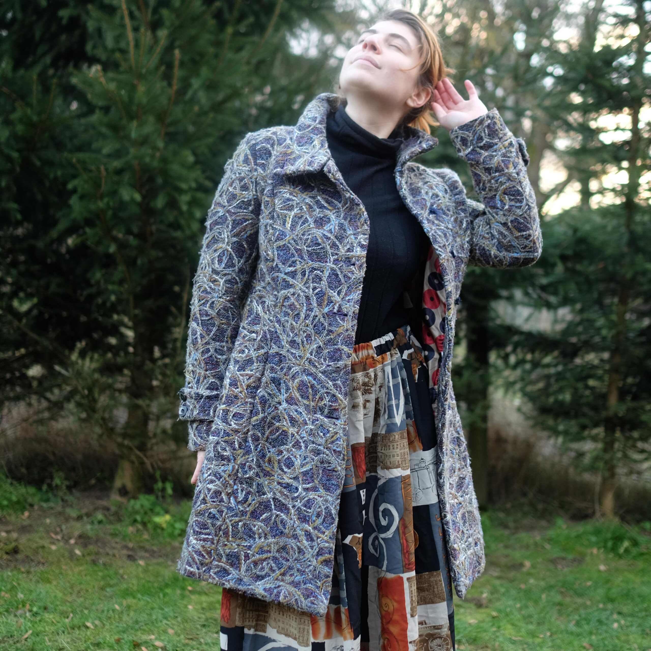 Vintage Artsy Quirky Purple Coat Boho Hippie Vibe With Embrodery - Image 6