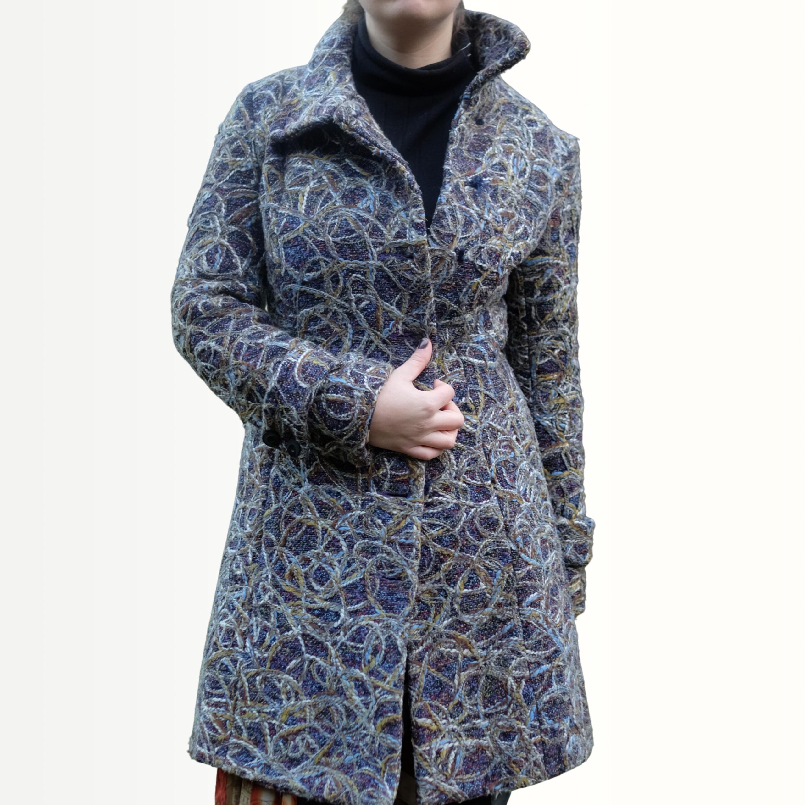 Vintage Artsy Quirky Purple Coat Boho Hippie Vibe With Embrodery - Image 2