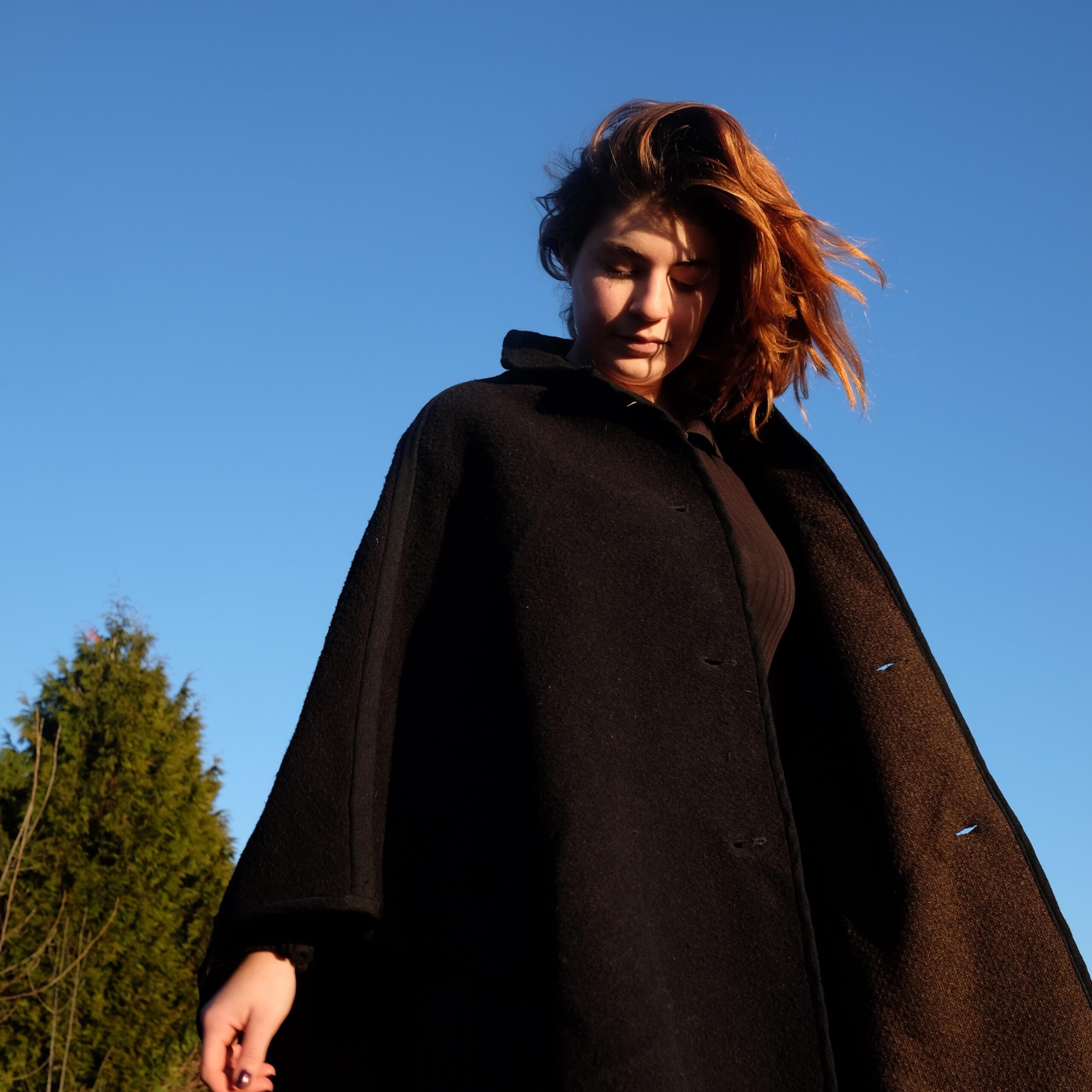 Vintage Black Witch Cape Coat - Image 2