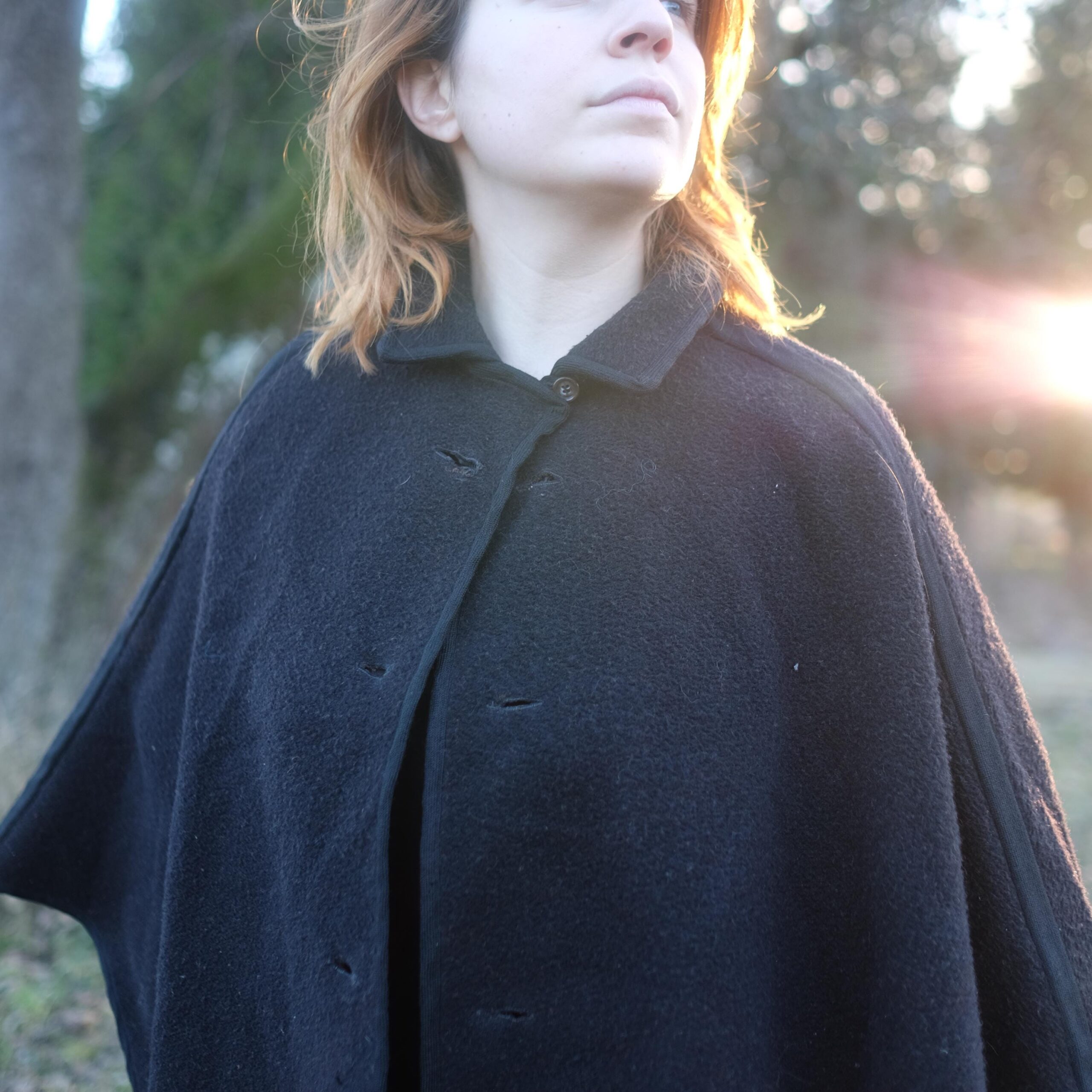 Vintage Black Witch Cape Coat - Image 7