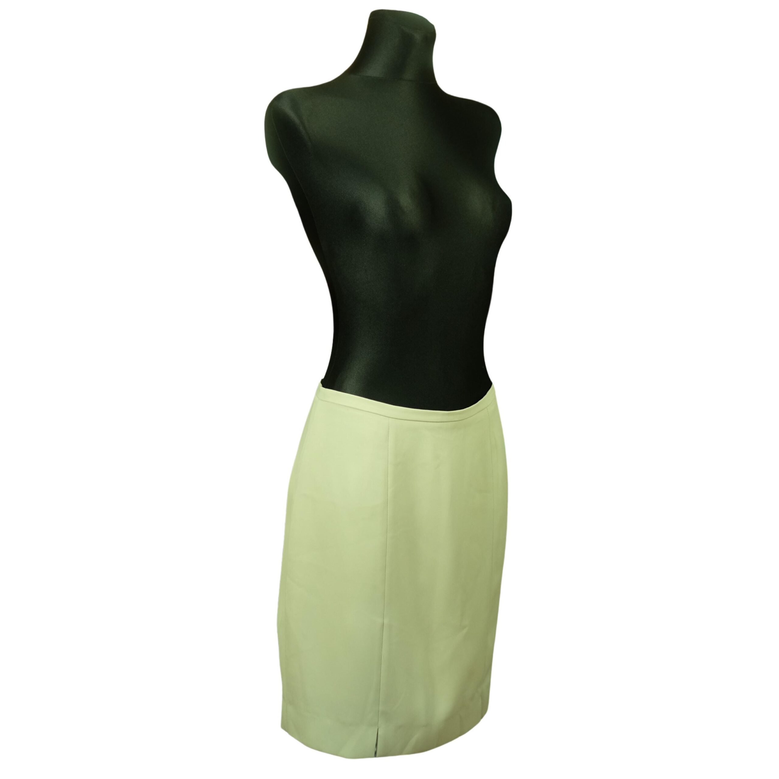 Lime Cream Green Mini Pencil Skirt - Image 2