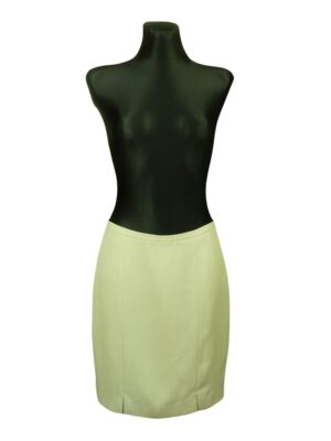 Lime Cream Green Mini Pencil Skirt