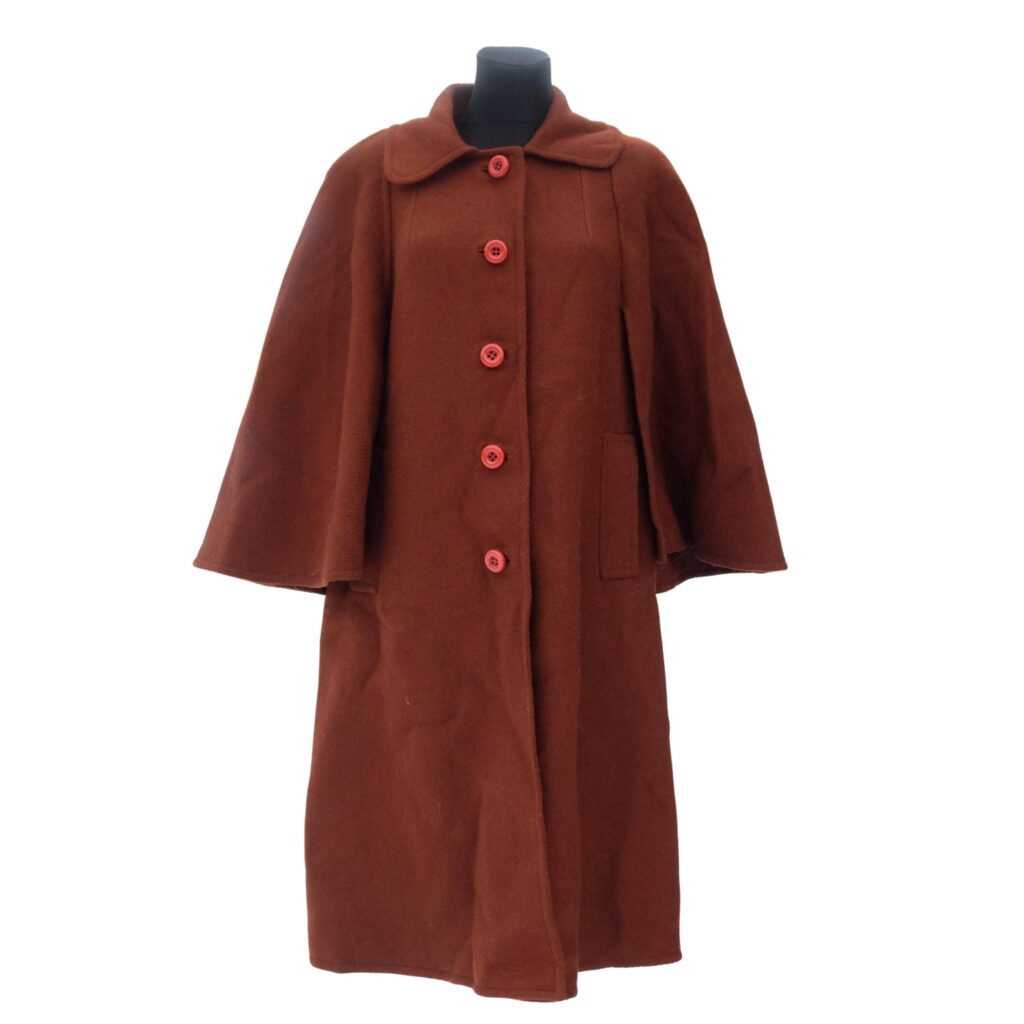 Vintage 60s Caramel Brown Cape Coat
