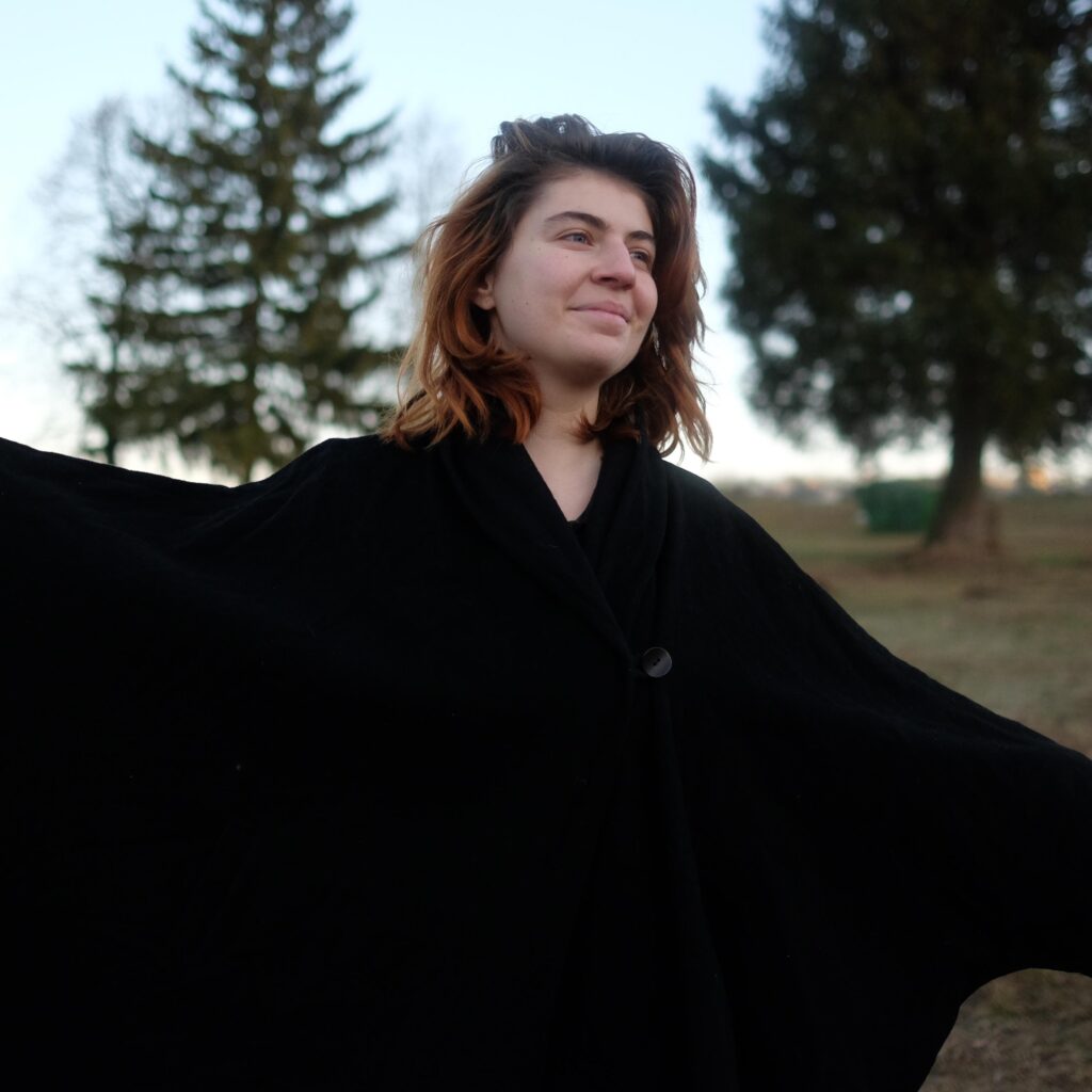 Vintage Black Witchy Cape Coat, Elegant and warm