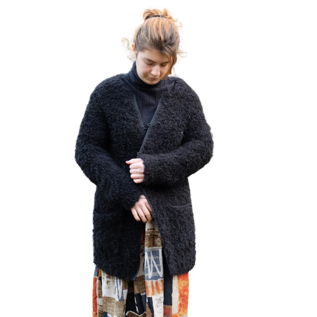 Vintage Fuzzy Black Cardigan