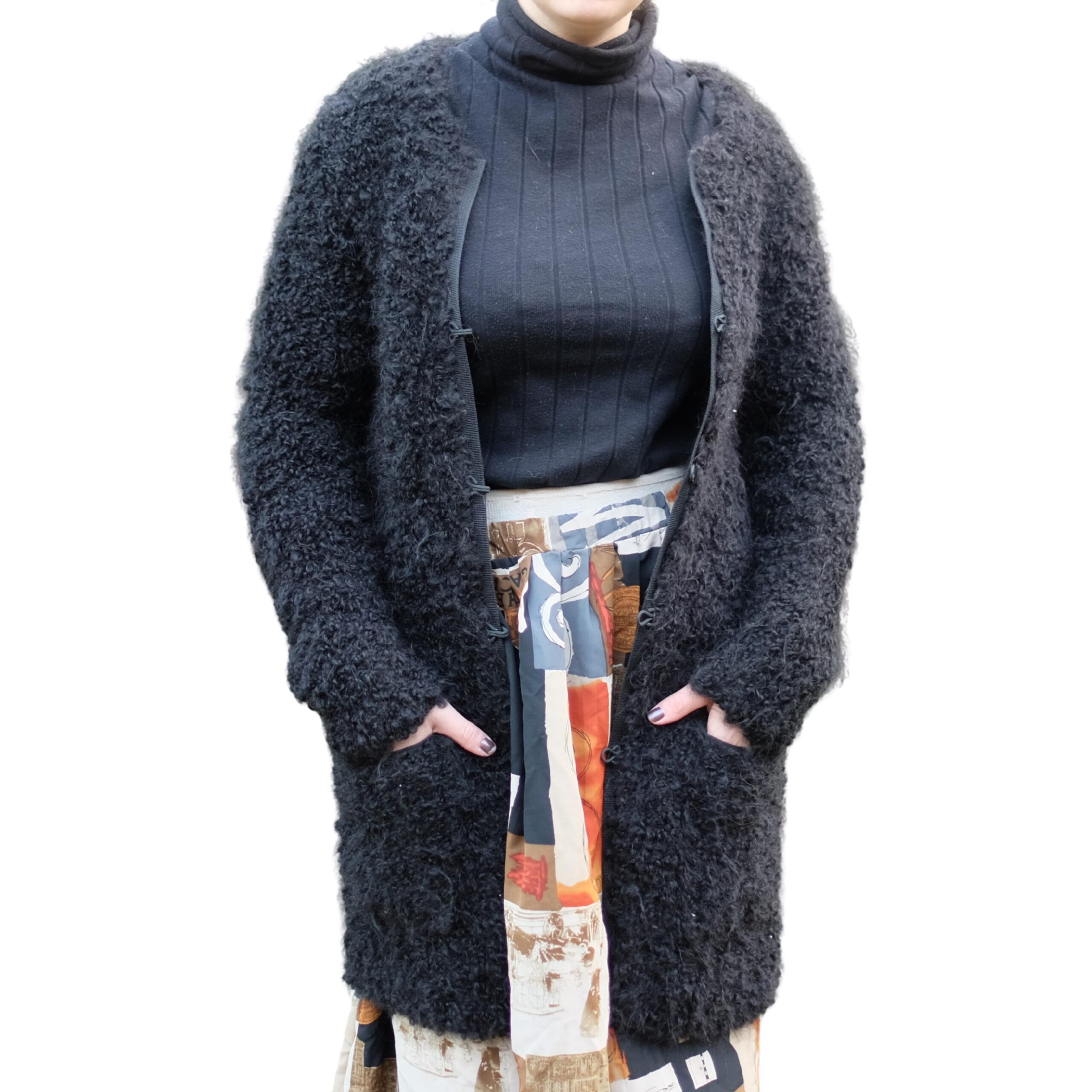 Vintage Fuzzy Black Cardigan - Image 4