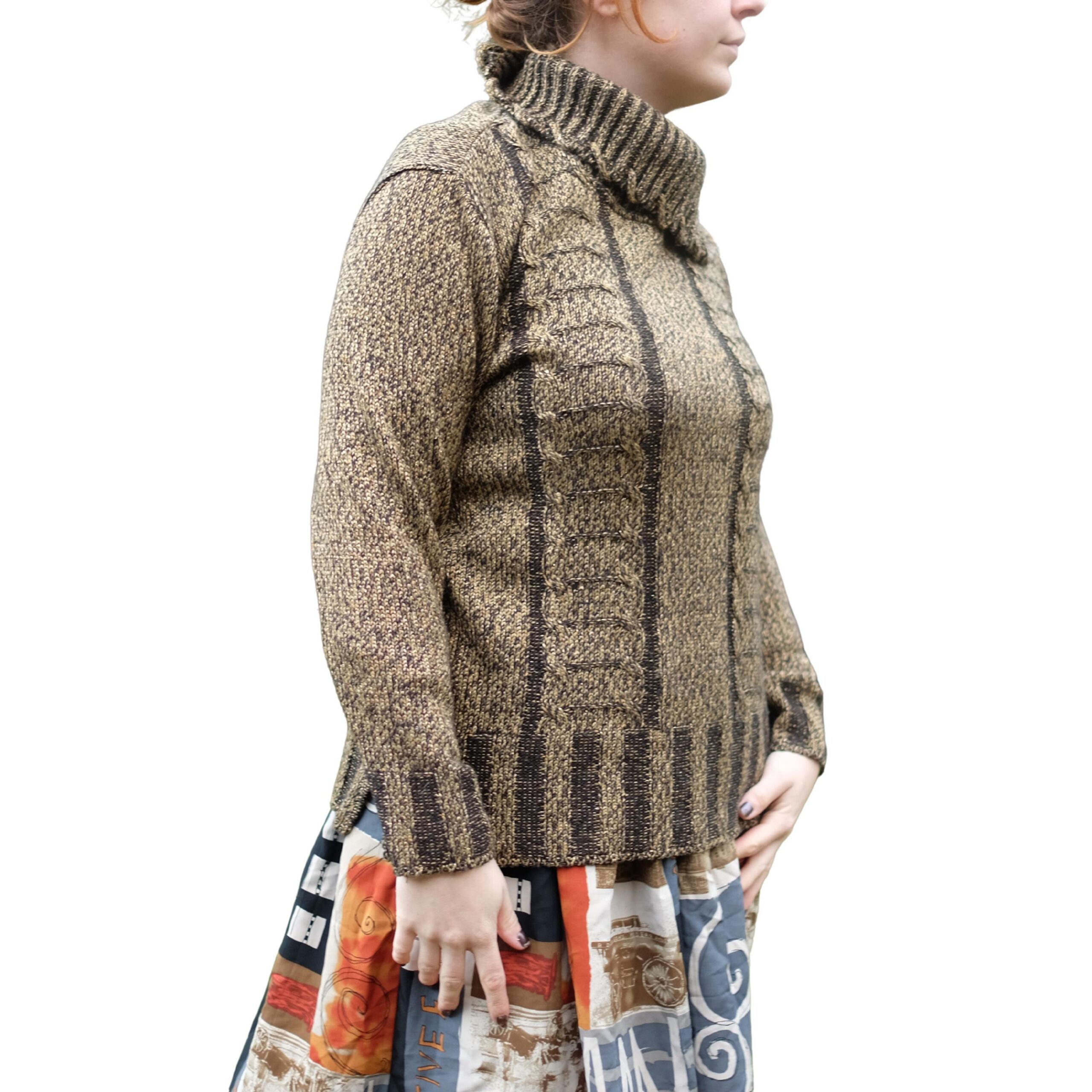 Vintage Cable Knit Golden Jumper - Image 2