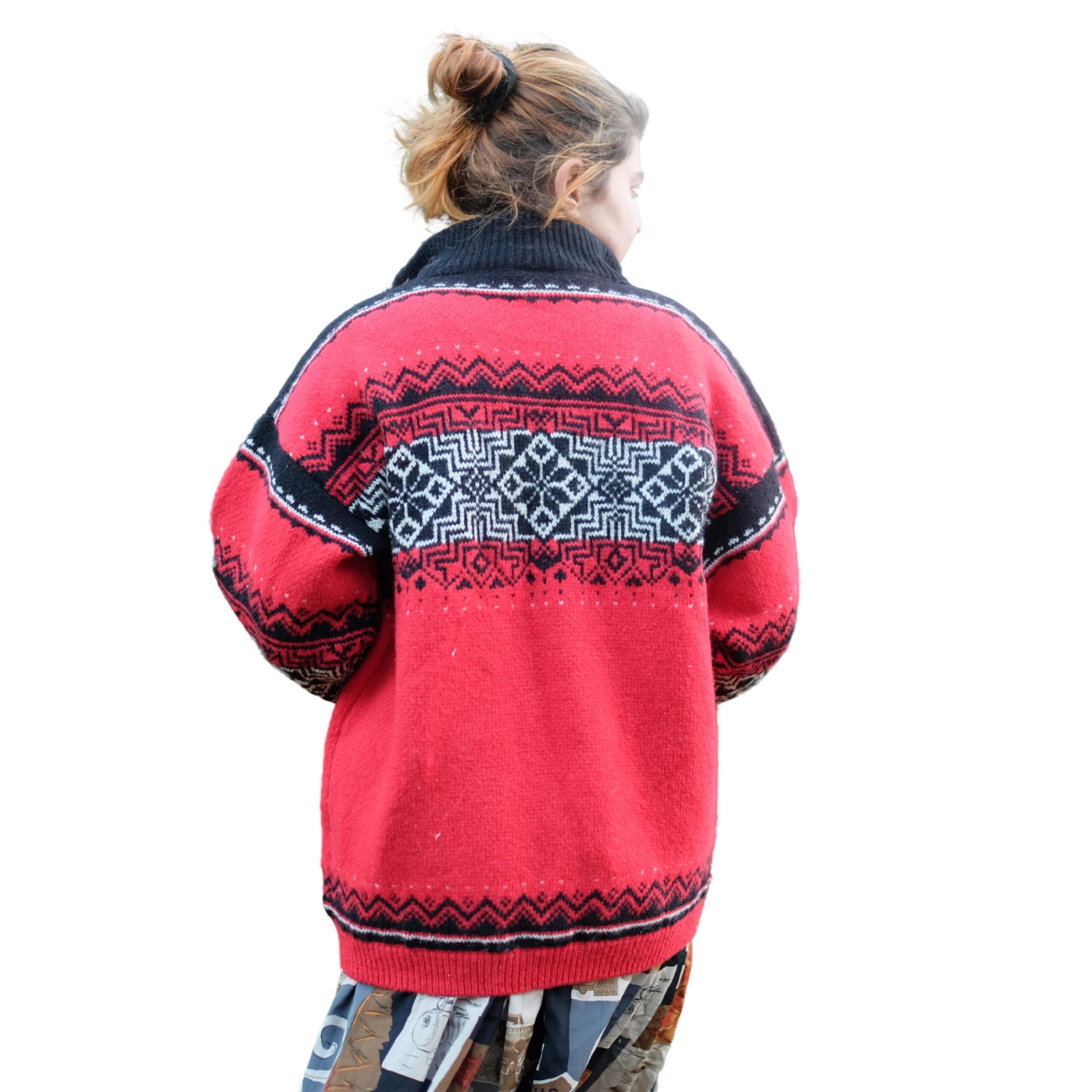 Vintage Norwegian Knitted Red Jumper - Image 4
