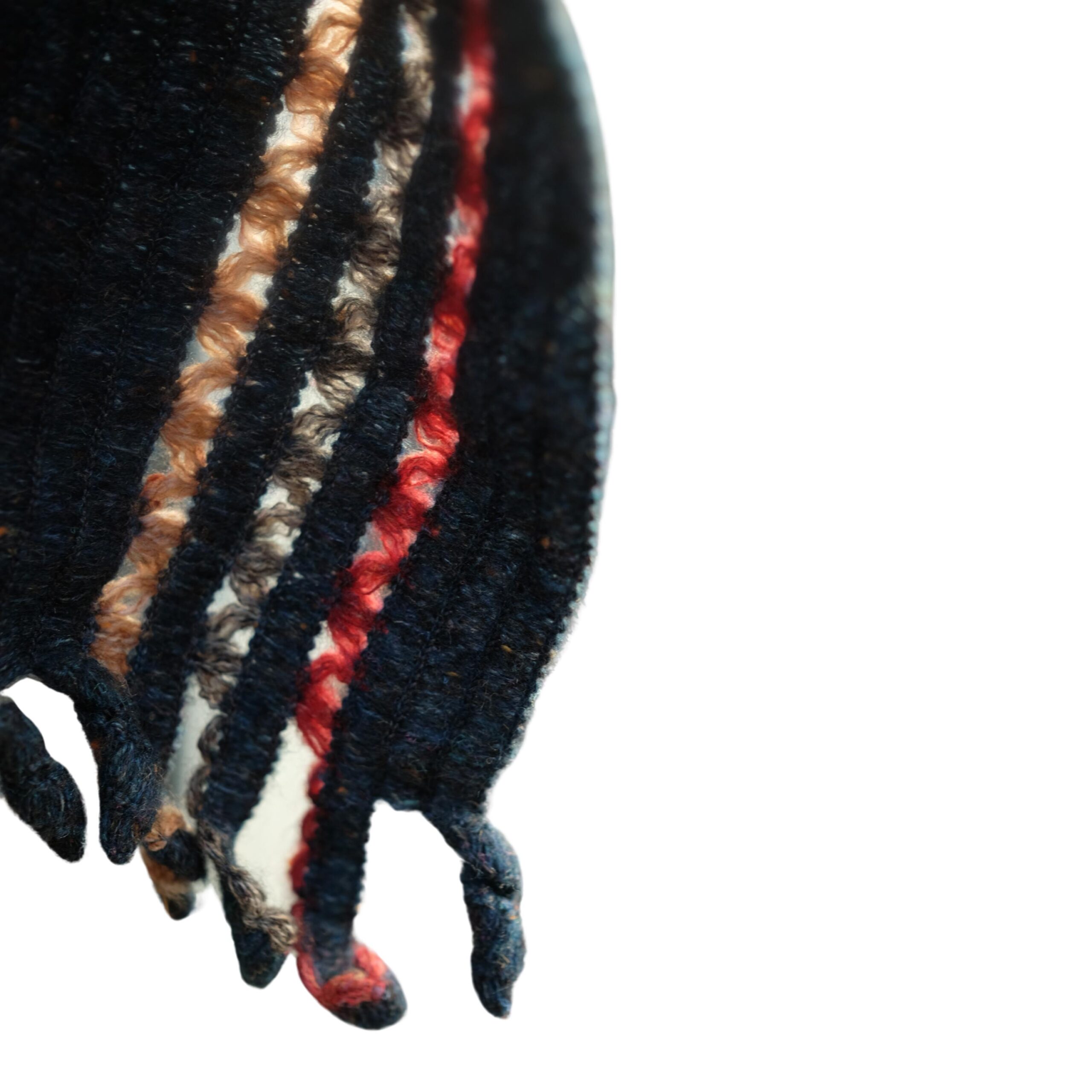 Small Vintage Cropped Dark Blue Poncho - Image 4