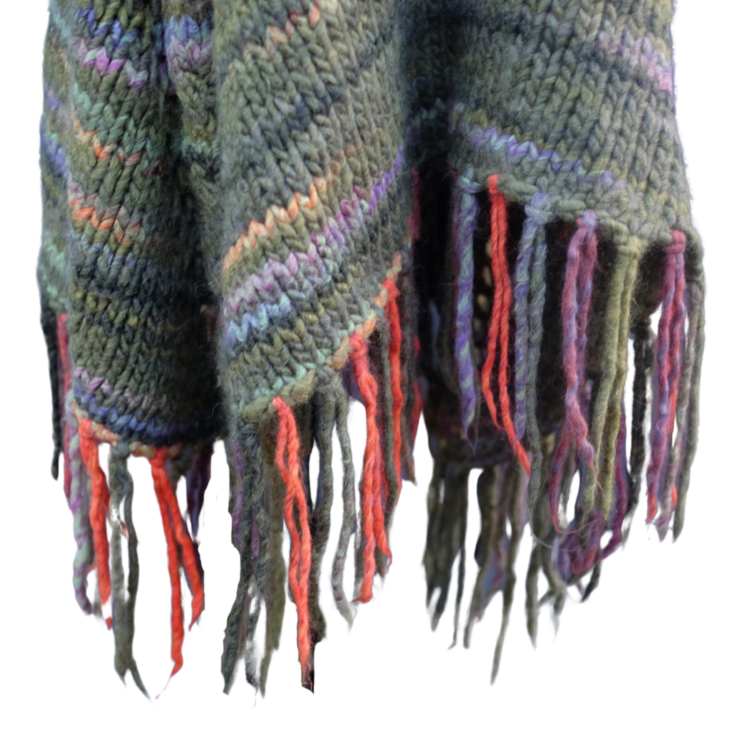 Vintage Boho Earthy Green Poncho - Image 7