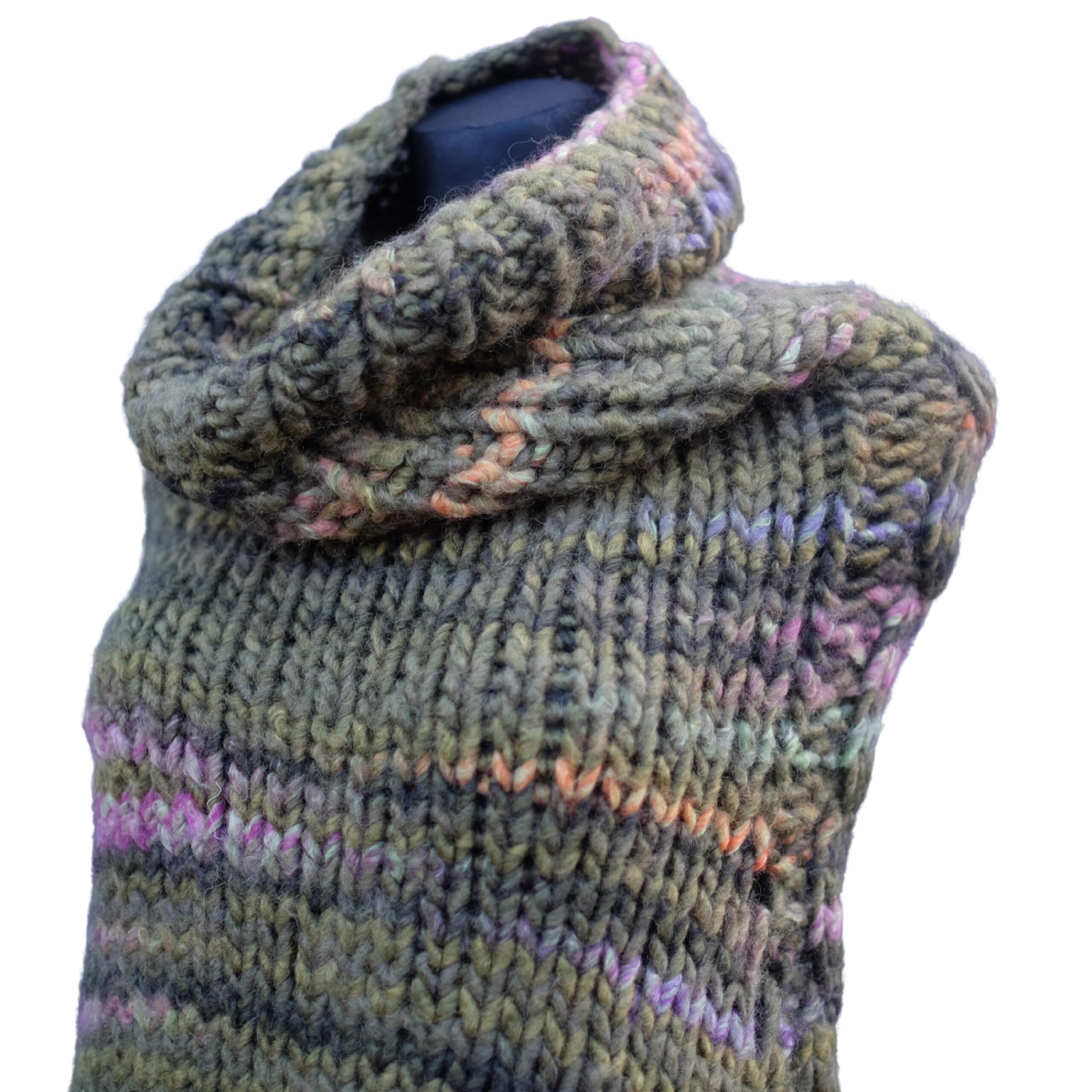 Vintage Boho Earthy Green Poncho - Image 3