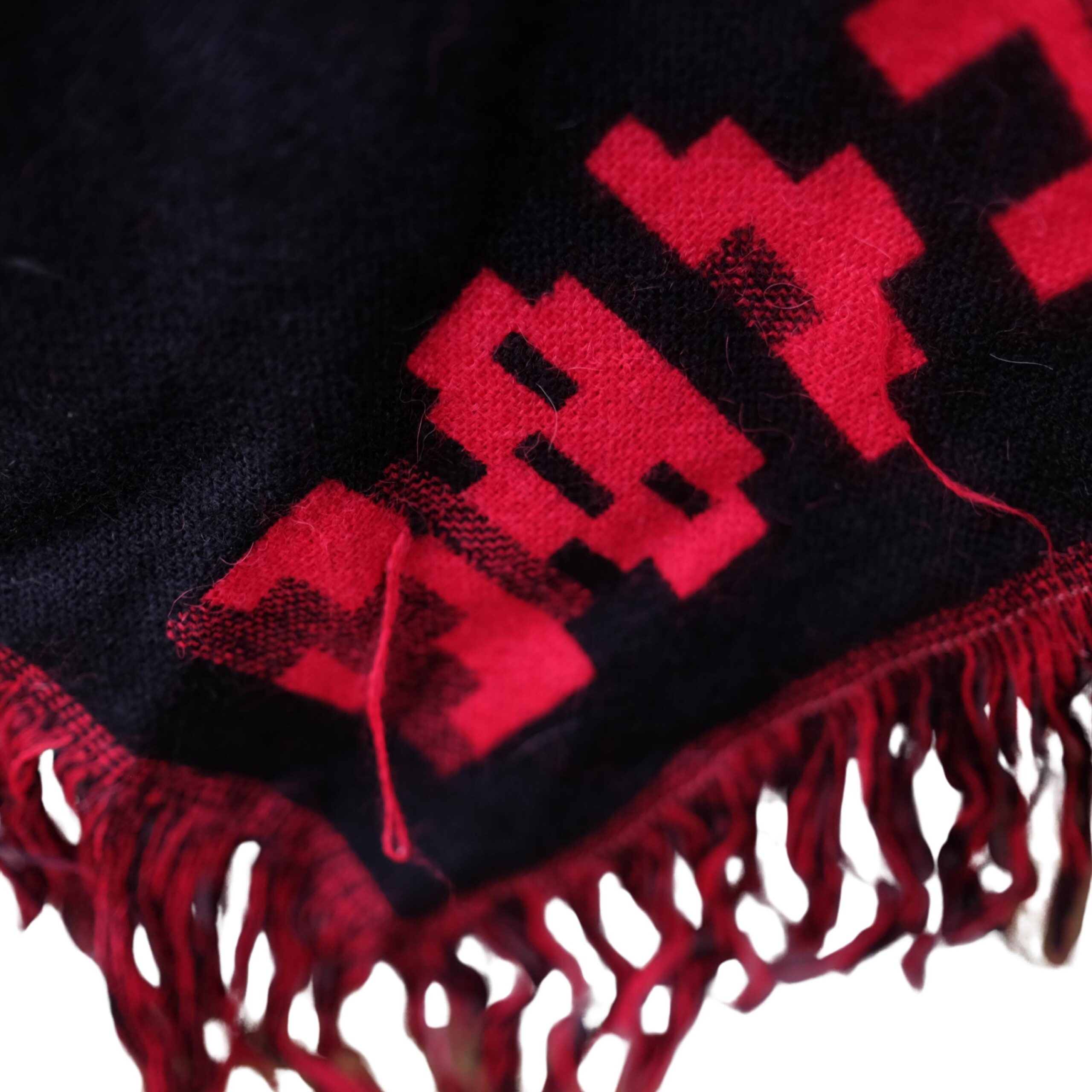 Vintage Reversible Red and Black Poncho - Image 8