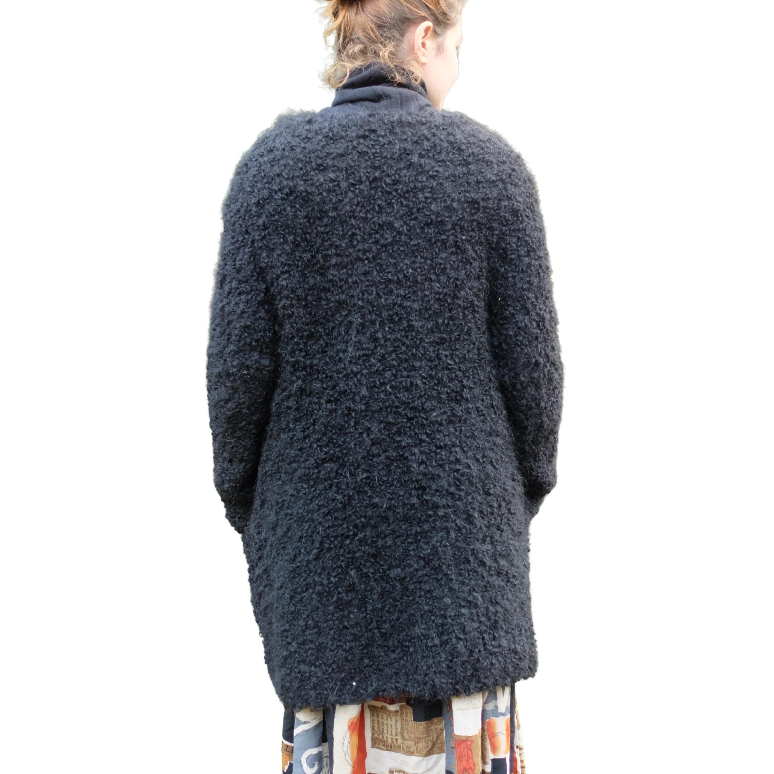 Vintage Fuzzy Black Cardigan - Image 2