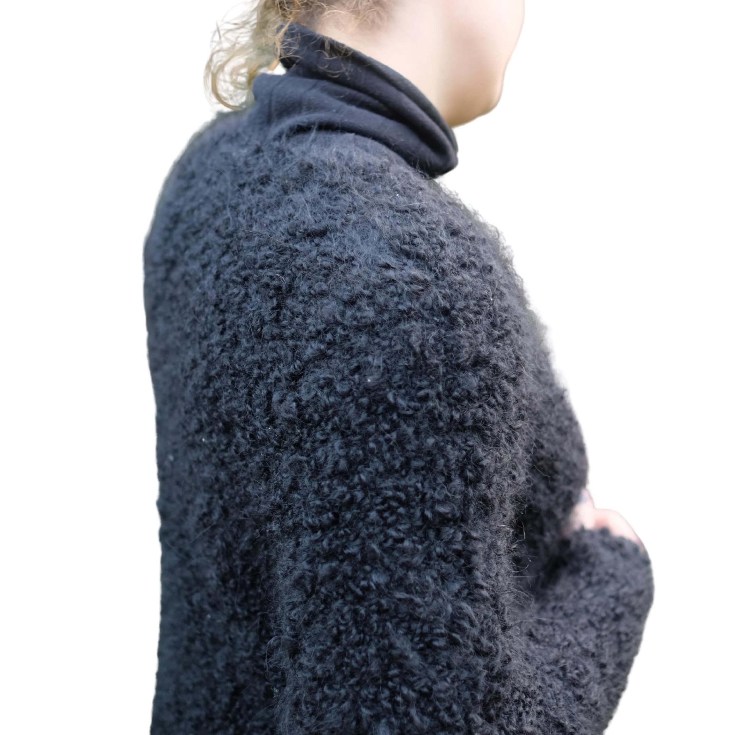 Vintage Fuzzy Black Cardigan - Image 3
