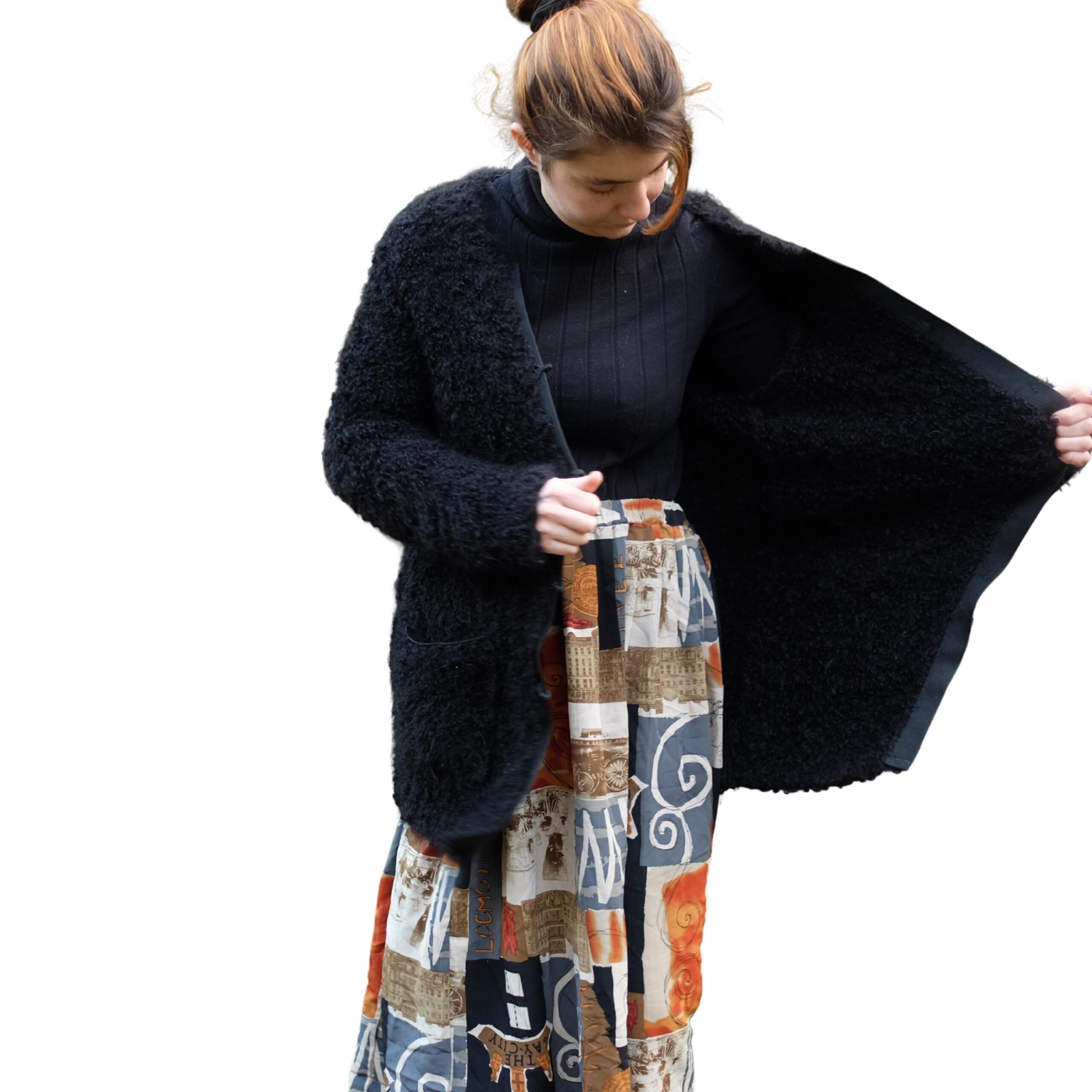 Vintage Fuzzy Black Cardigan - Image 7