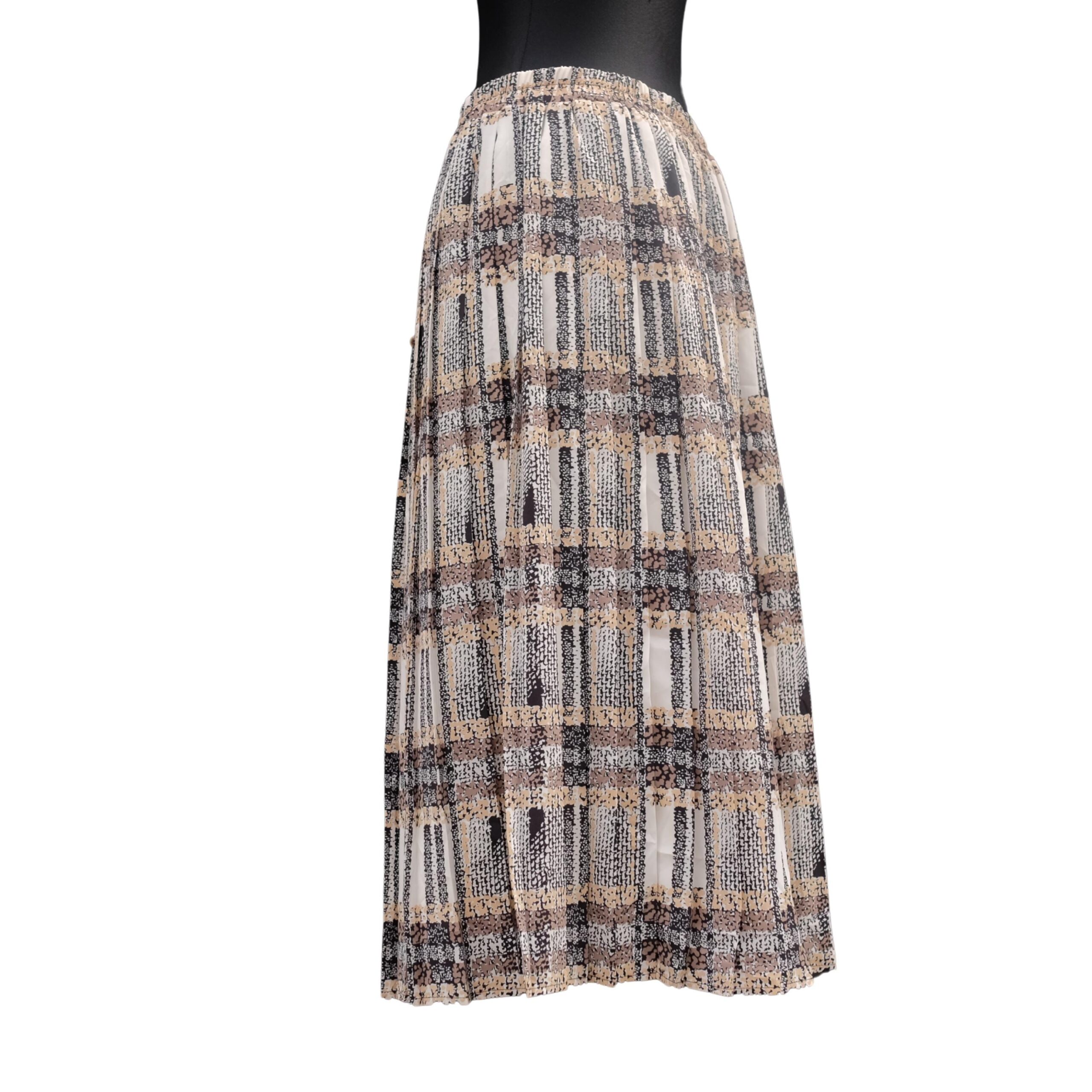 80s Vintage Tricolour Pleated Skirt, skirt with waistband - Image 2