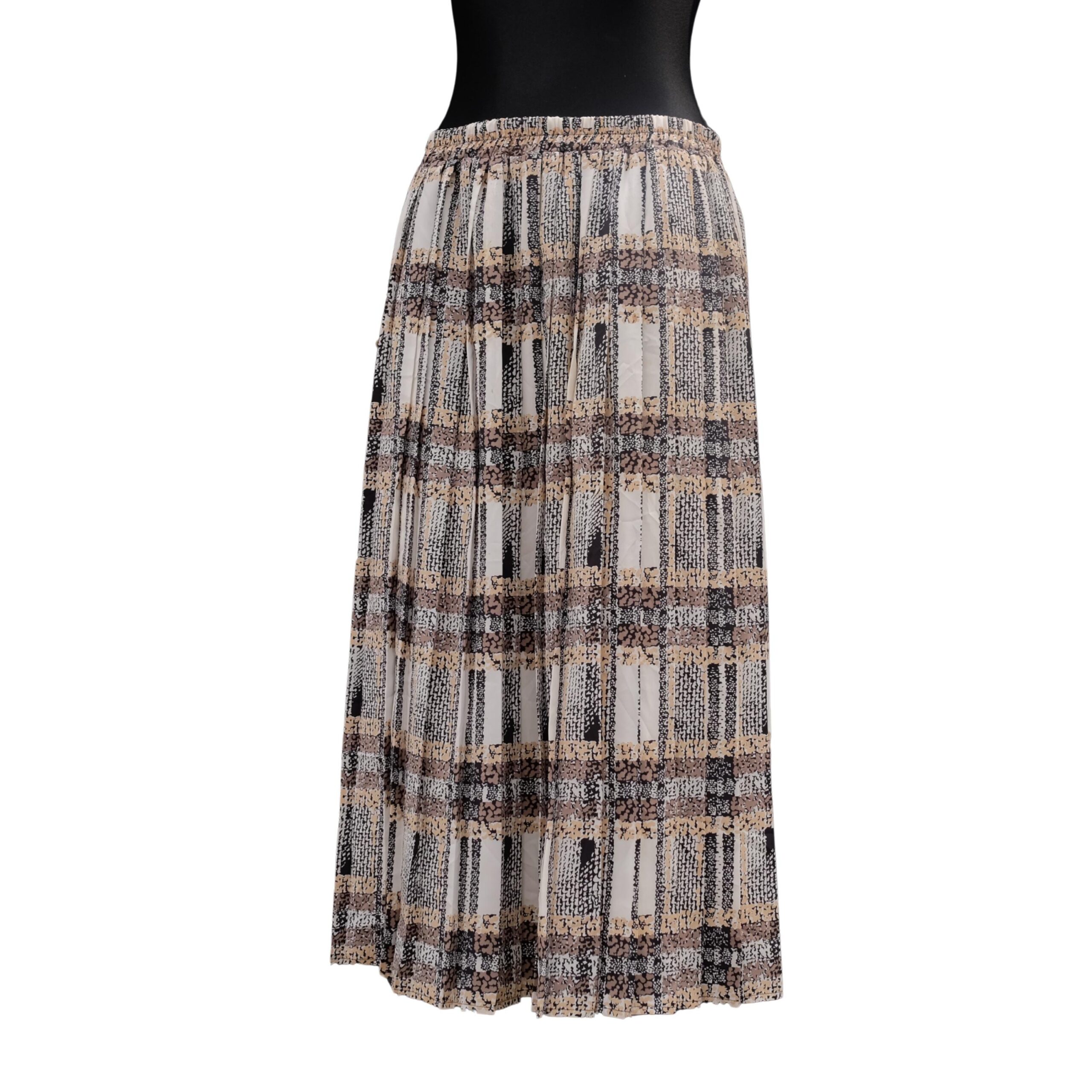 80s Vintage Tricolour Pleated Skirt, skirt with waistband - Image 4