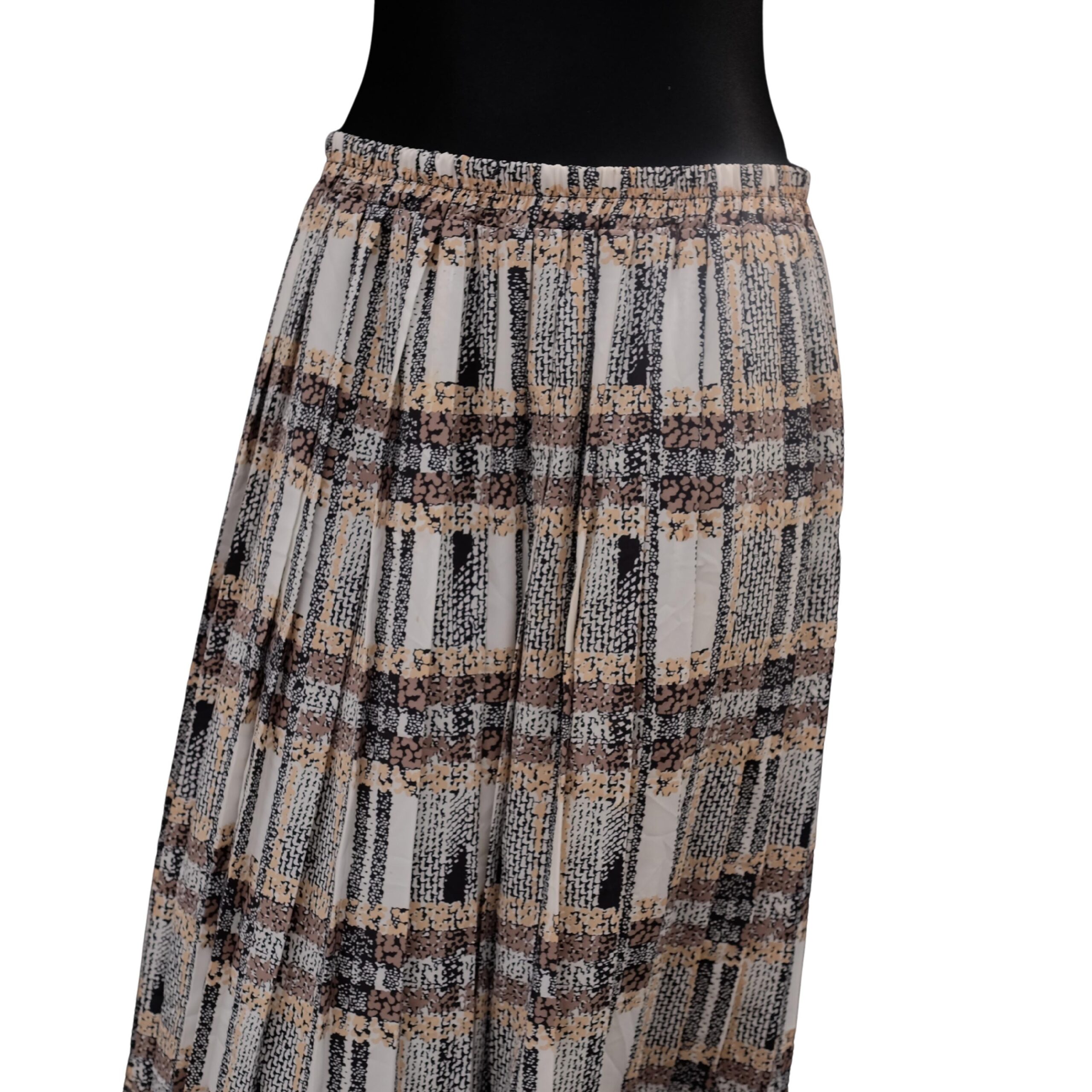 80s Vintage Tricolour Pleated Skirt, skirt with waistband - Image 3