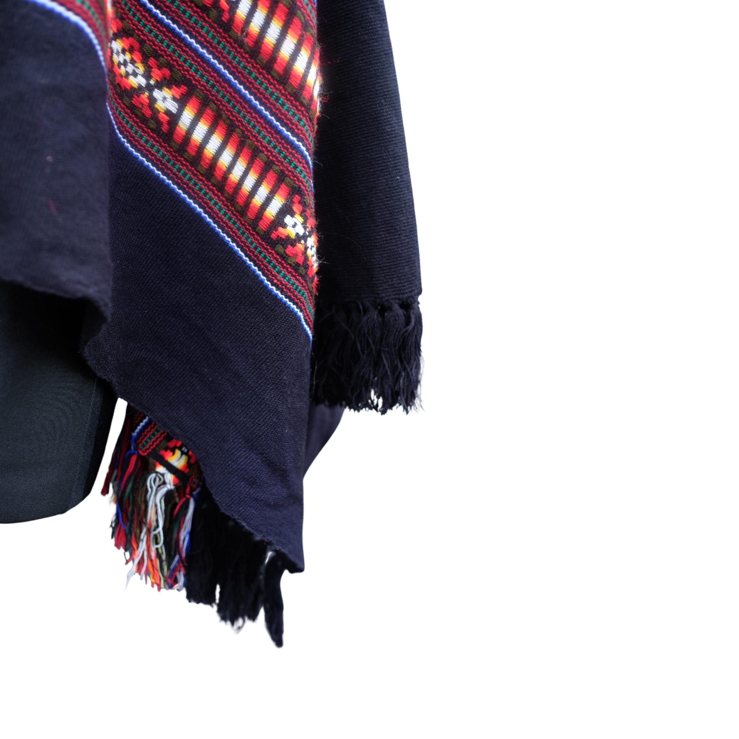 Vintage Boho Small Poncho with Geometrical Pattern - Image 3