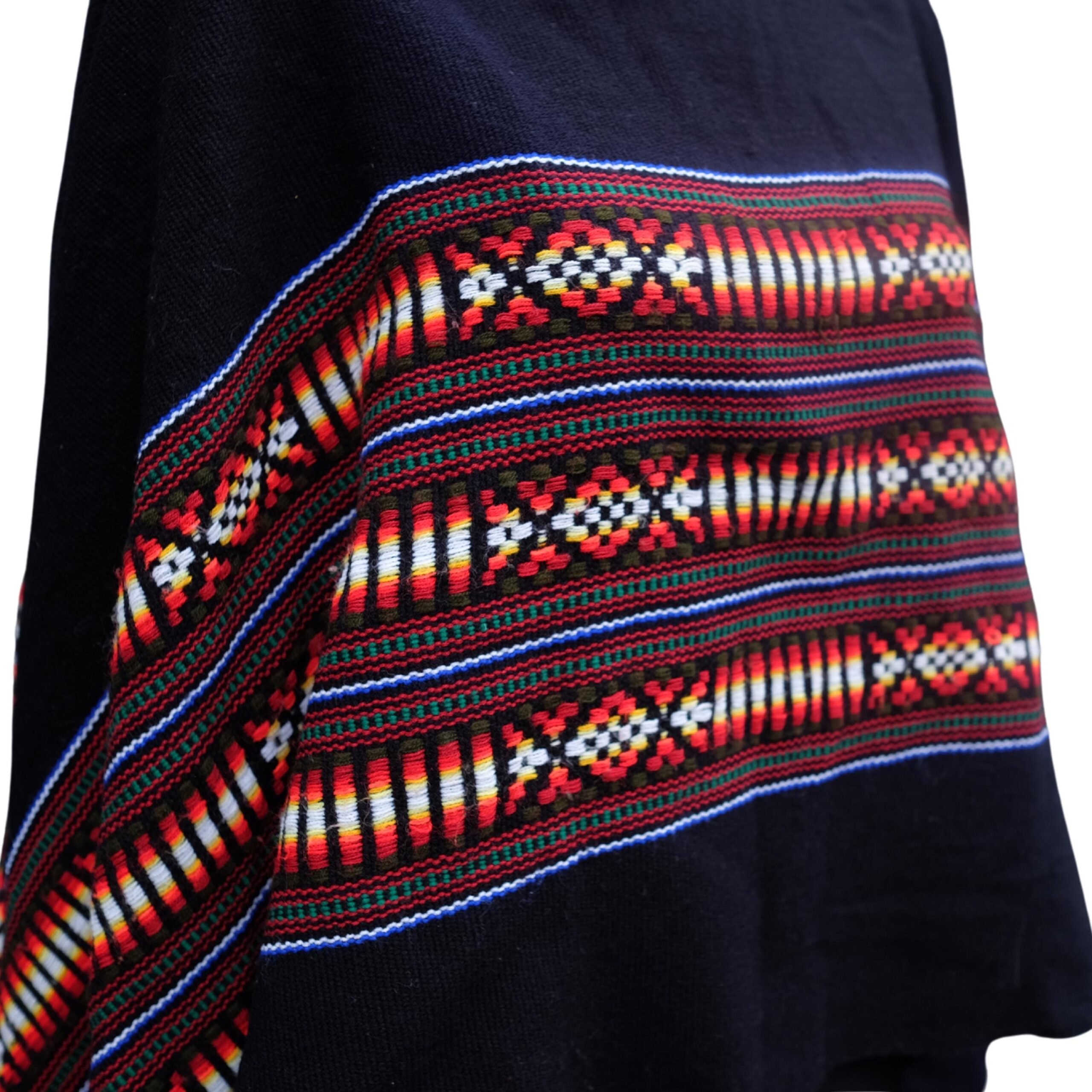 Vintage Boho Small Poncho with Geometrical Pattern - Image 6