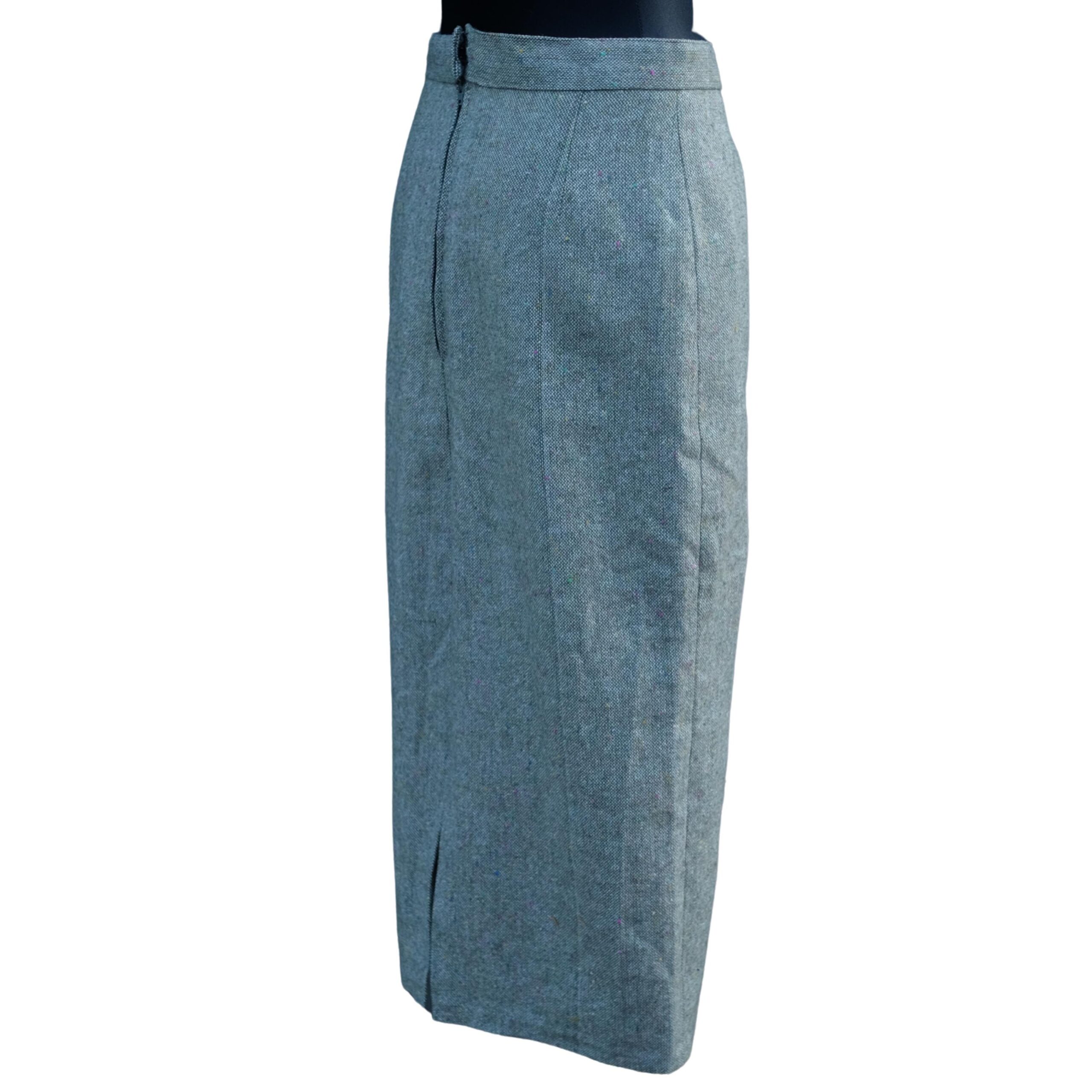 Vintage Tweed Army Green Long Pencil Skirt, Teachers/Office/Business Skirt - Image 3