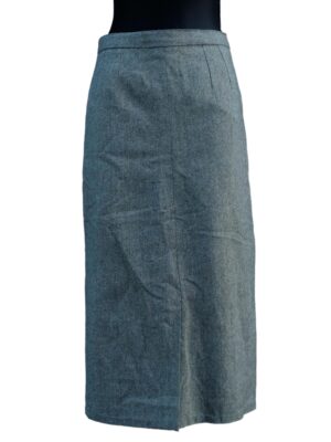 Vintage Tweed Army Green Long Pencil Skirt, Teachers/Office/Business Skirt