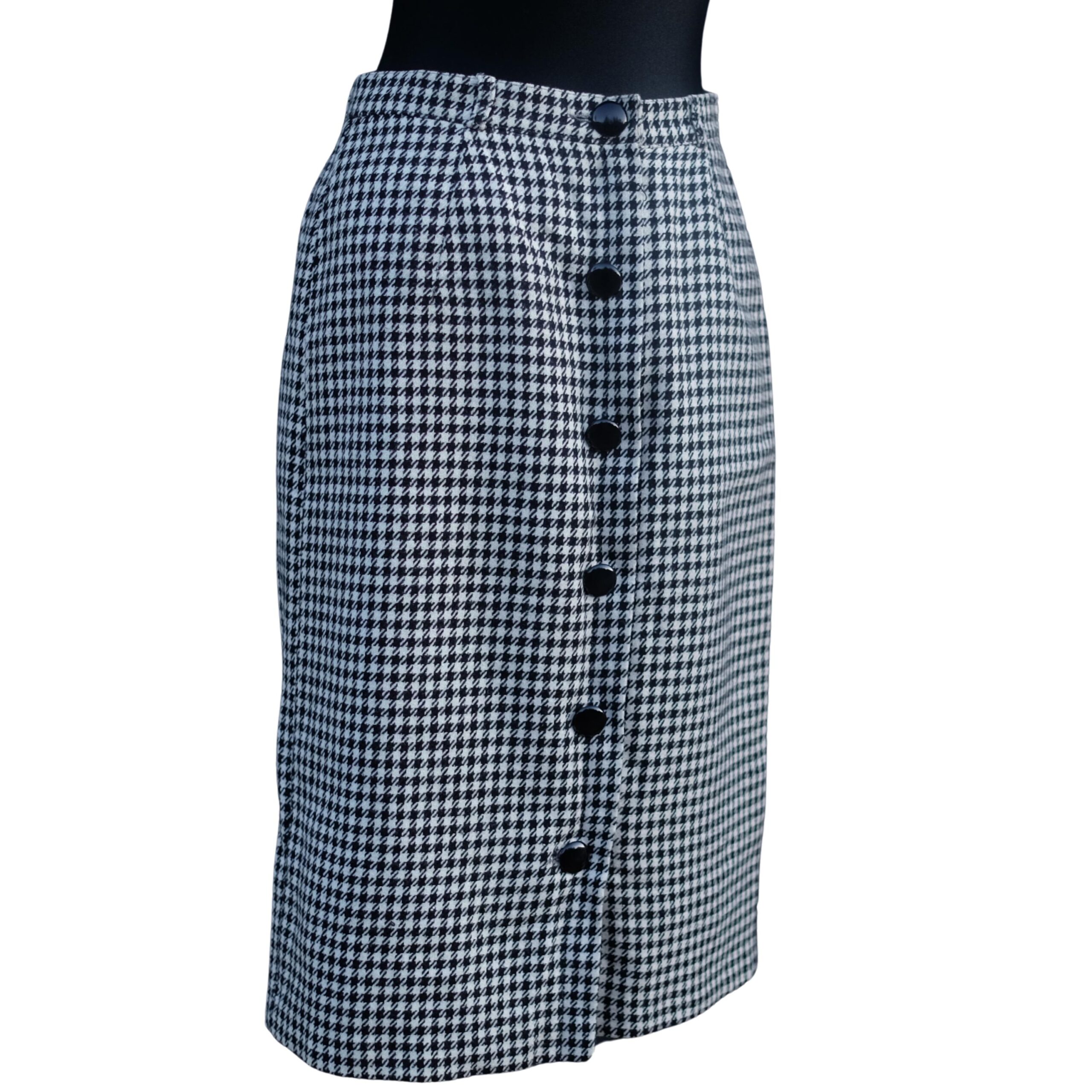 Vintage Houndstooth Long Pencil Skirt - Image 2