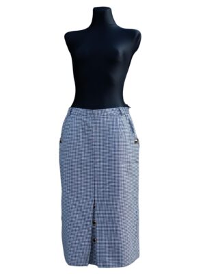 Vintage Black and White Checkered Pencil Skirt