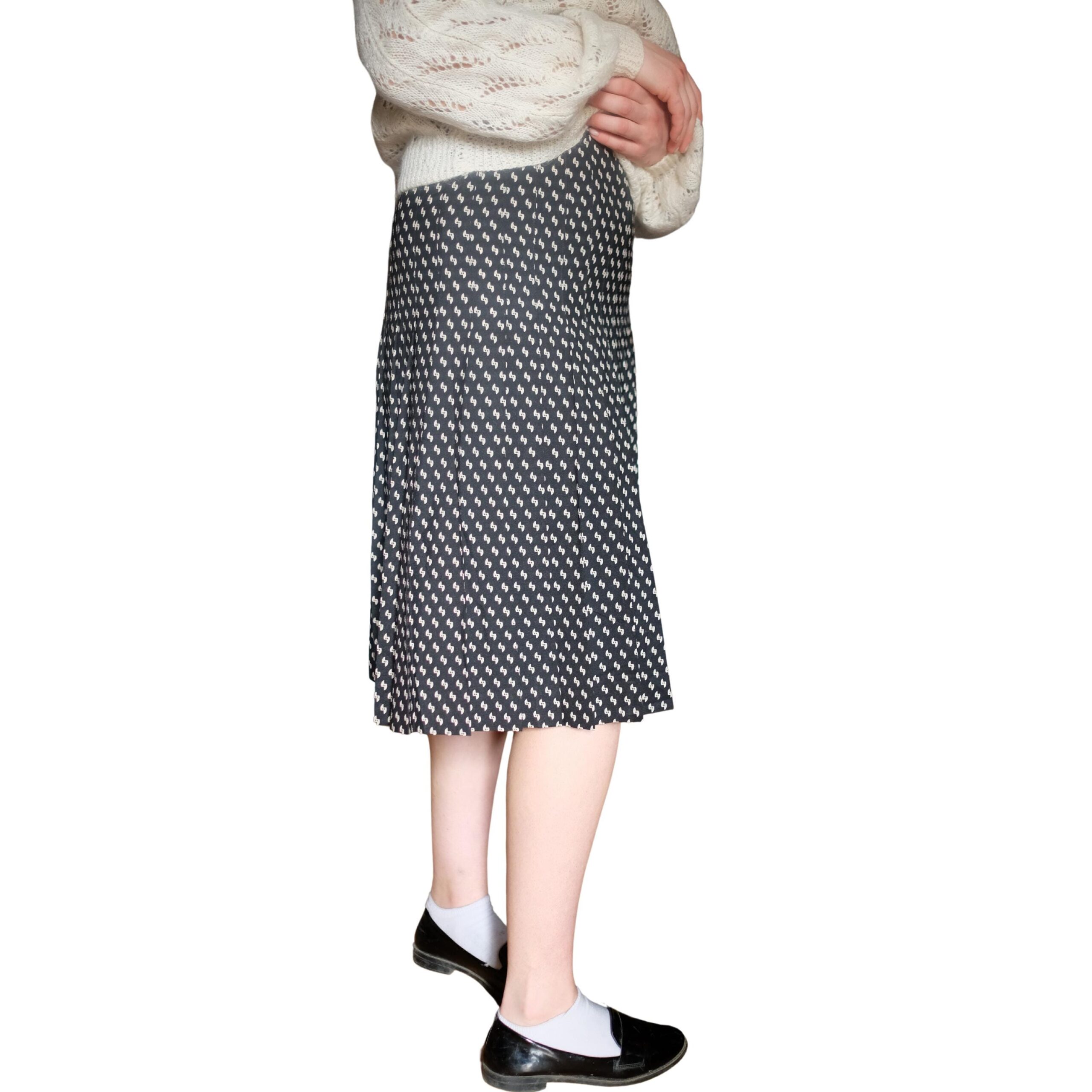 Vintage Black and White Pleated Skirt - Image 6