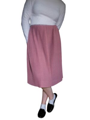 Vintage Light Red Pleated Skirt